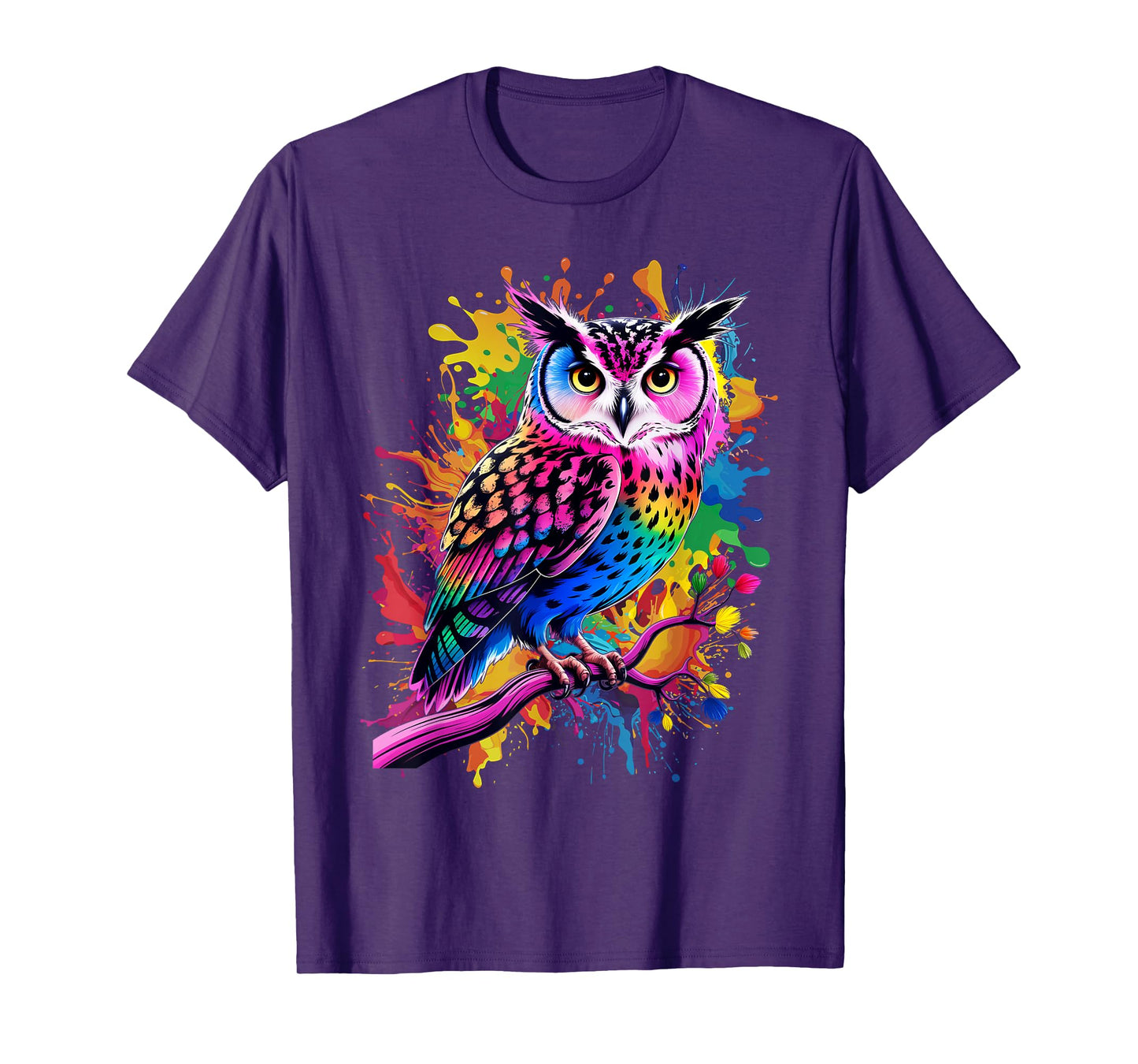 Owl Men Woman Colorful Watercolor Owl T-Shirt