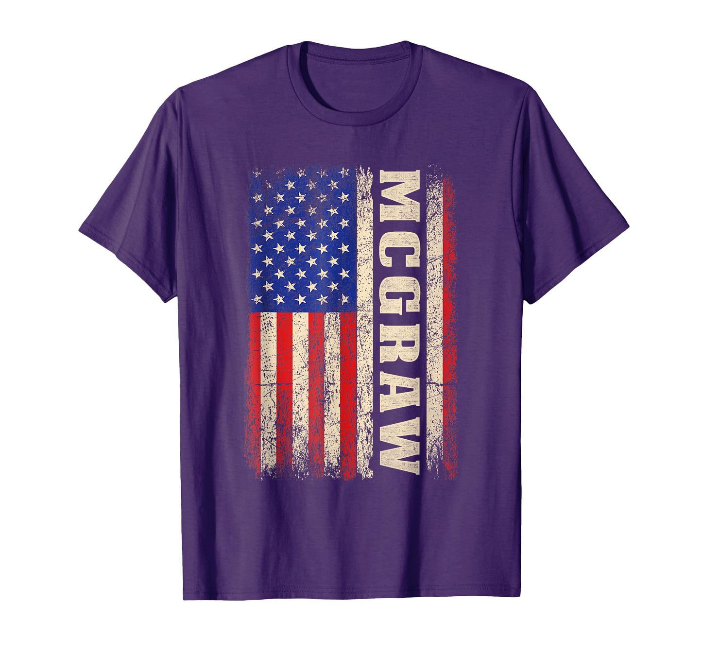McGraw Last Name Shirt McGraw Name American Flag T-Shirt