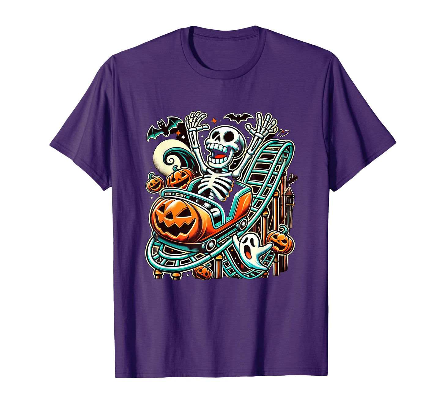 Halloween Skeleton Roller Coaster T-Shirt
