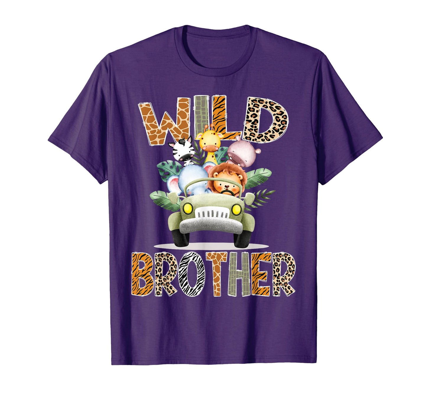 Wild Brother Safari Jungle Animals 1st Birthday Truck T-Shirt