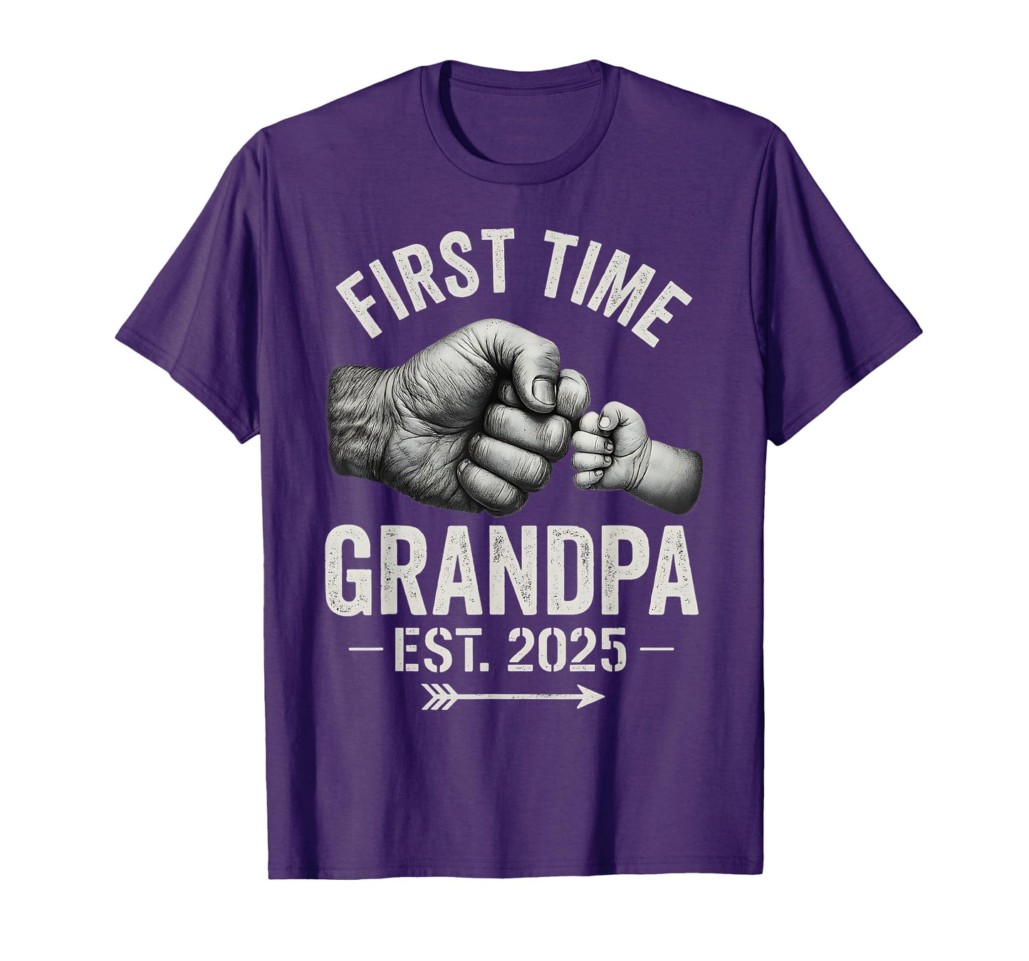 First Time Grandpa Est 2025 Fist Bump New Dad Father's Day T-Shirt