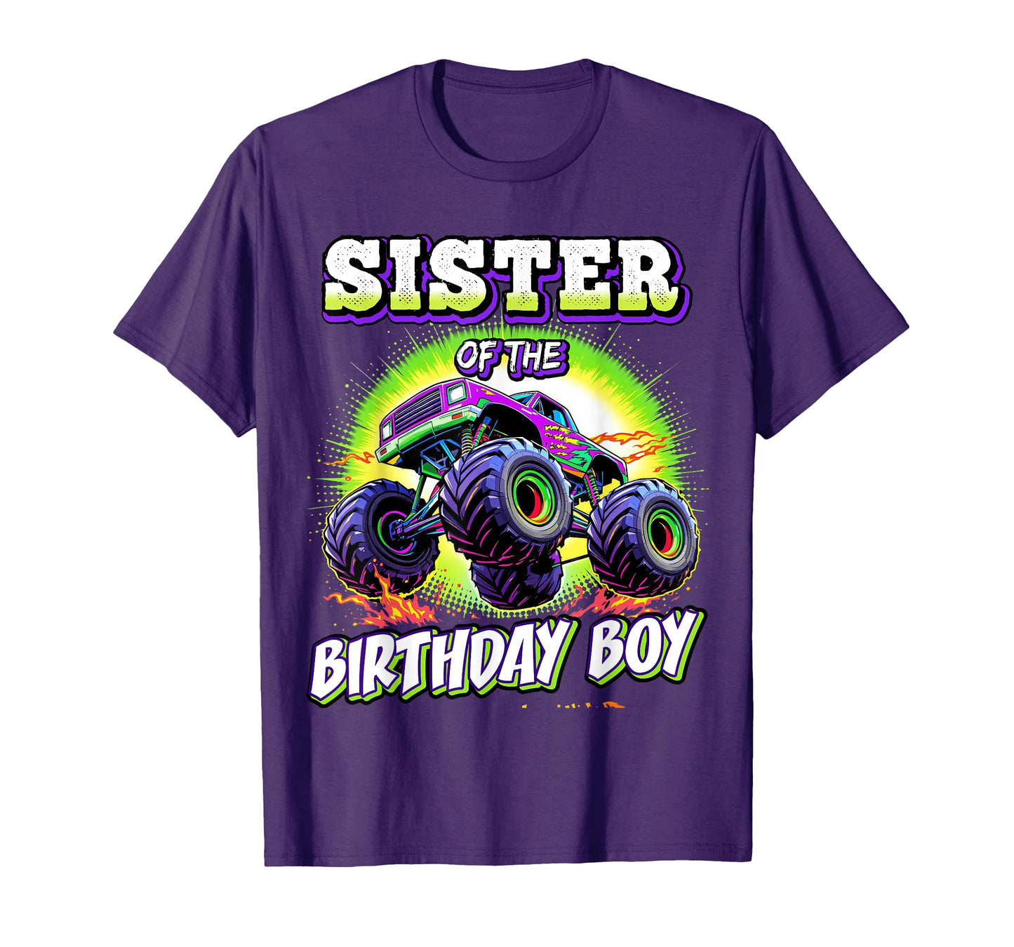 Sister of the Birthday Boy Monster Truck Birthday Party T-Shirt