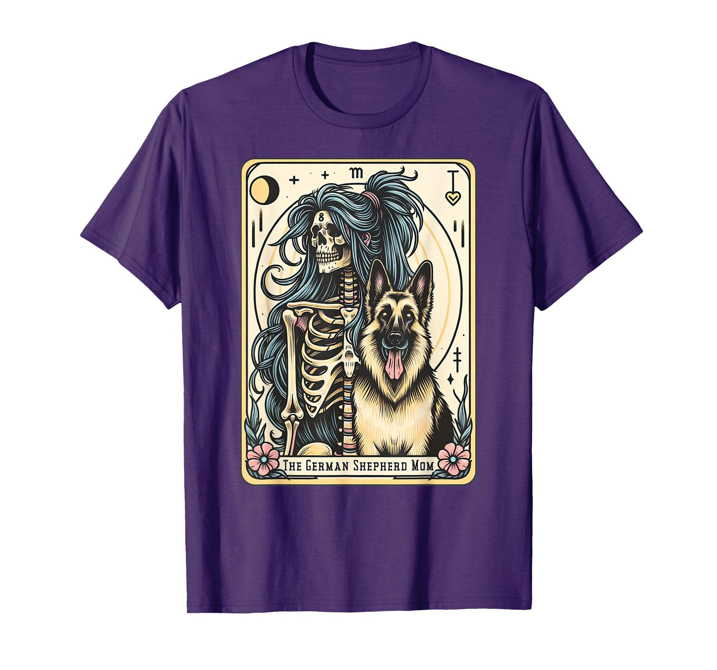 Retro German Shepherd Mom Tarot Card Witchy Vibes Dog Mom T-Shirt