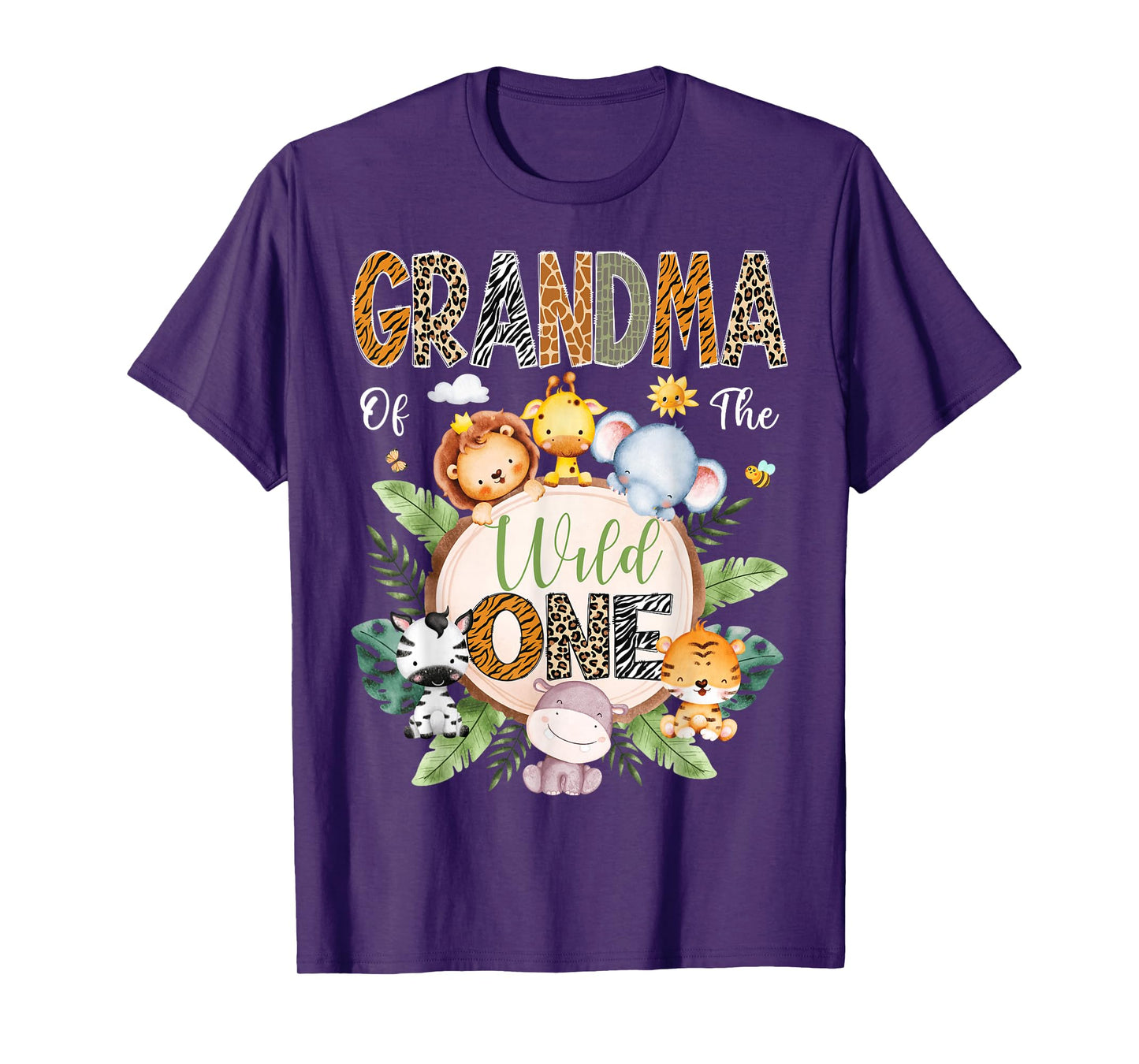 Grandma Of The Wild One 1St Birthday Safari Jungle Animal T-Shirt