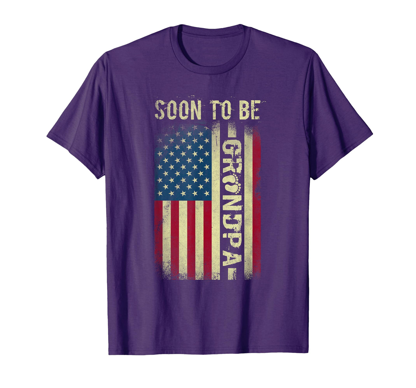 Soon To Be Grandpa American Flag Grandfather Reveal US Flag T-Shirt