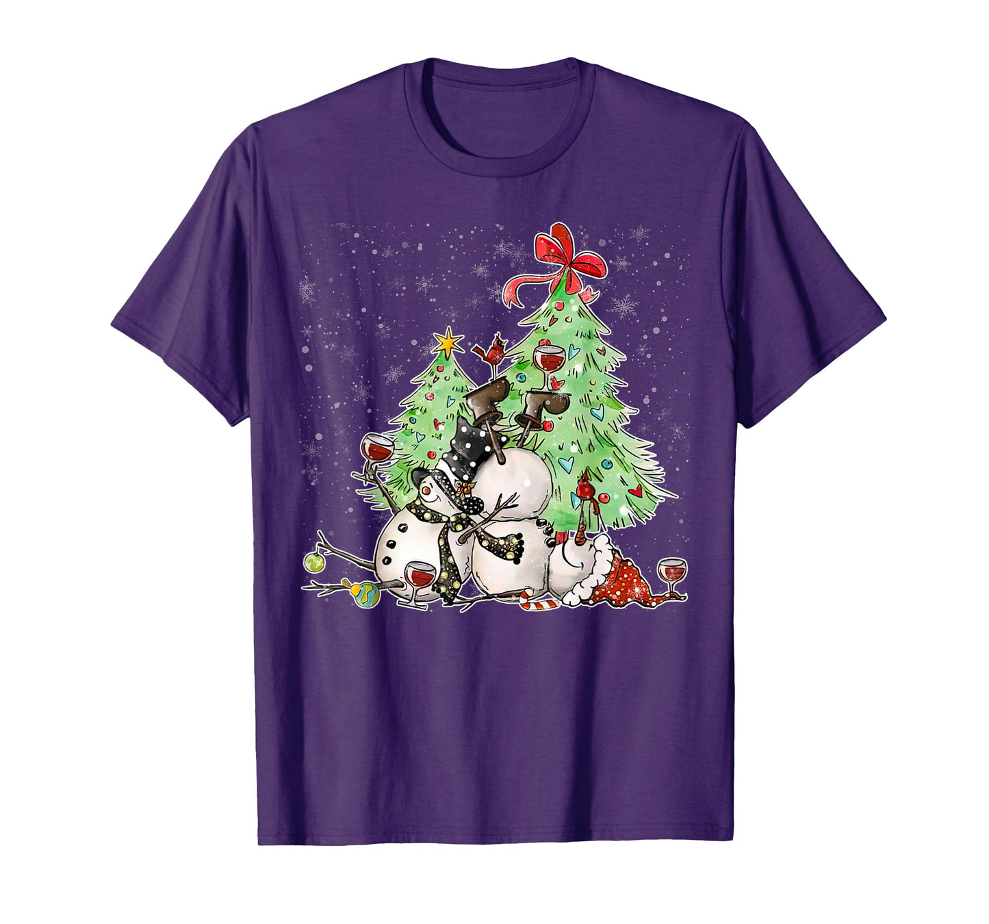 Tipsy Snowman Holiday Season Drinking Wine Snowmen Xmas Men T-Shirt