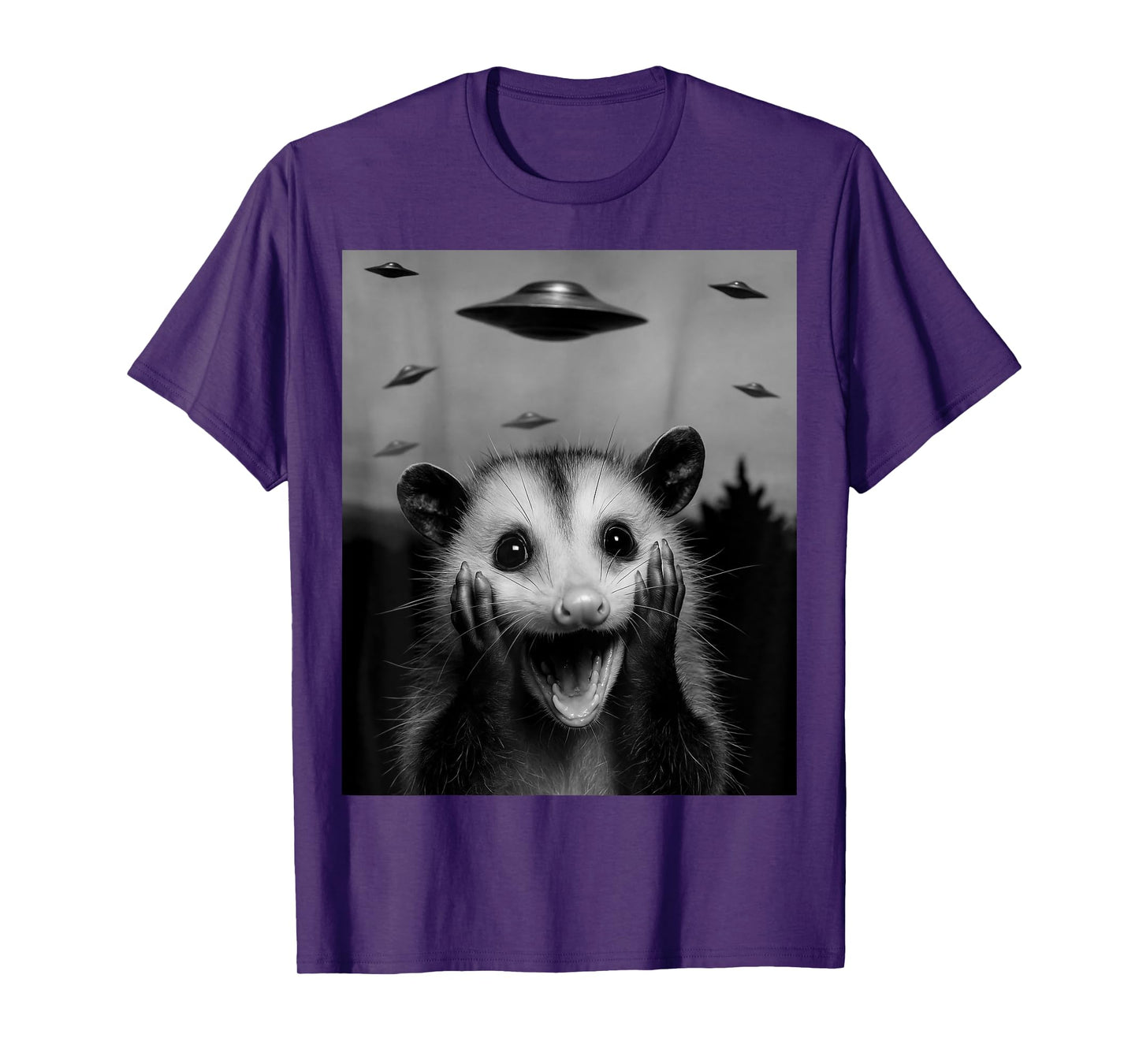 Opossum Selfie With Alien UFO Funny Gifts For Men Women Kid T-Shirt
