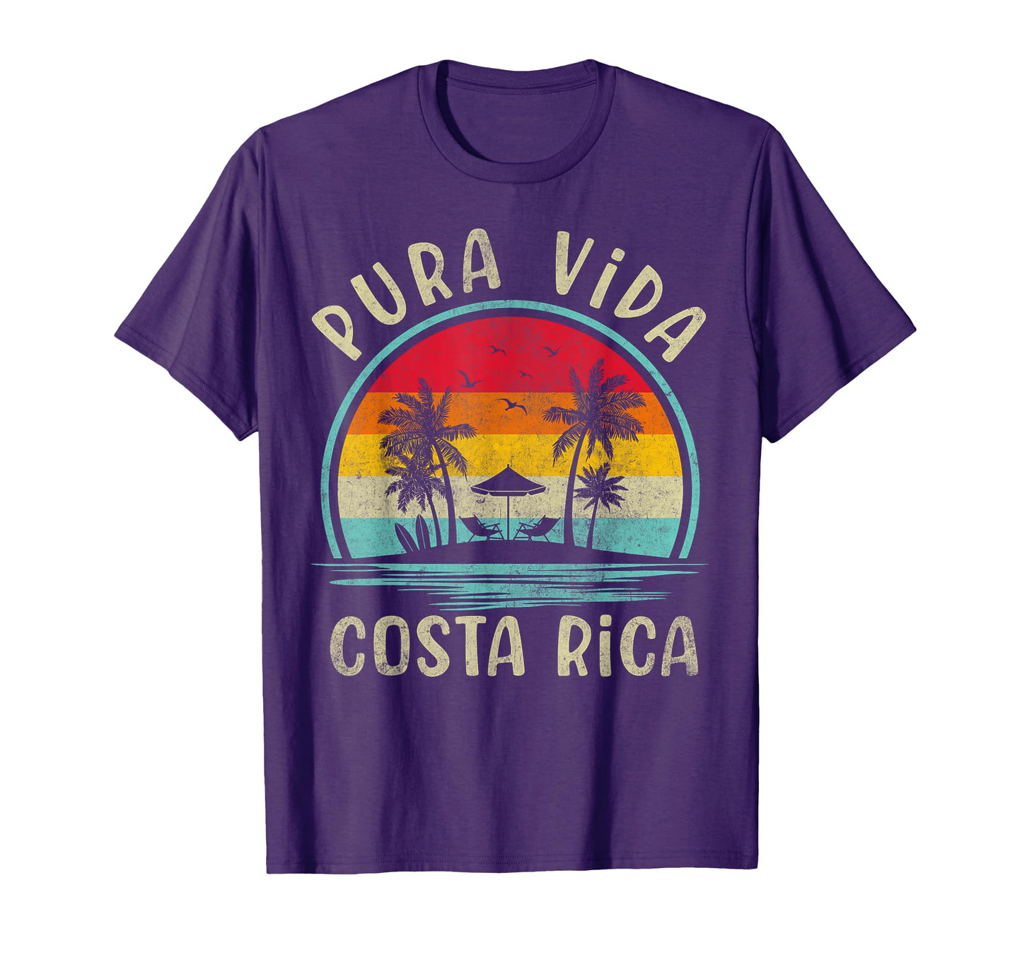 Pura Vida Beach Costa Rica Palm Tree Family Summer Vacation T-Shirt