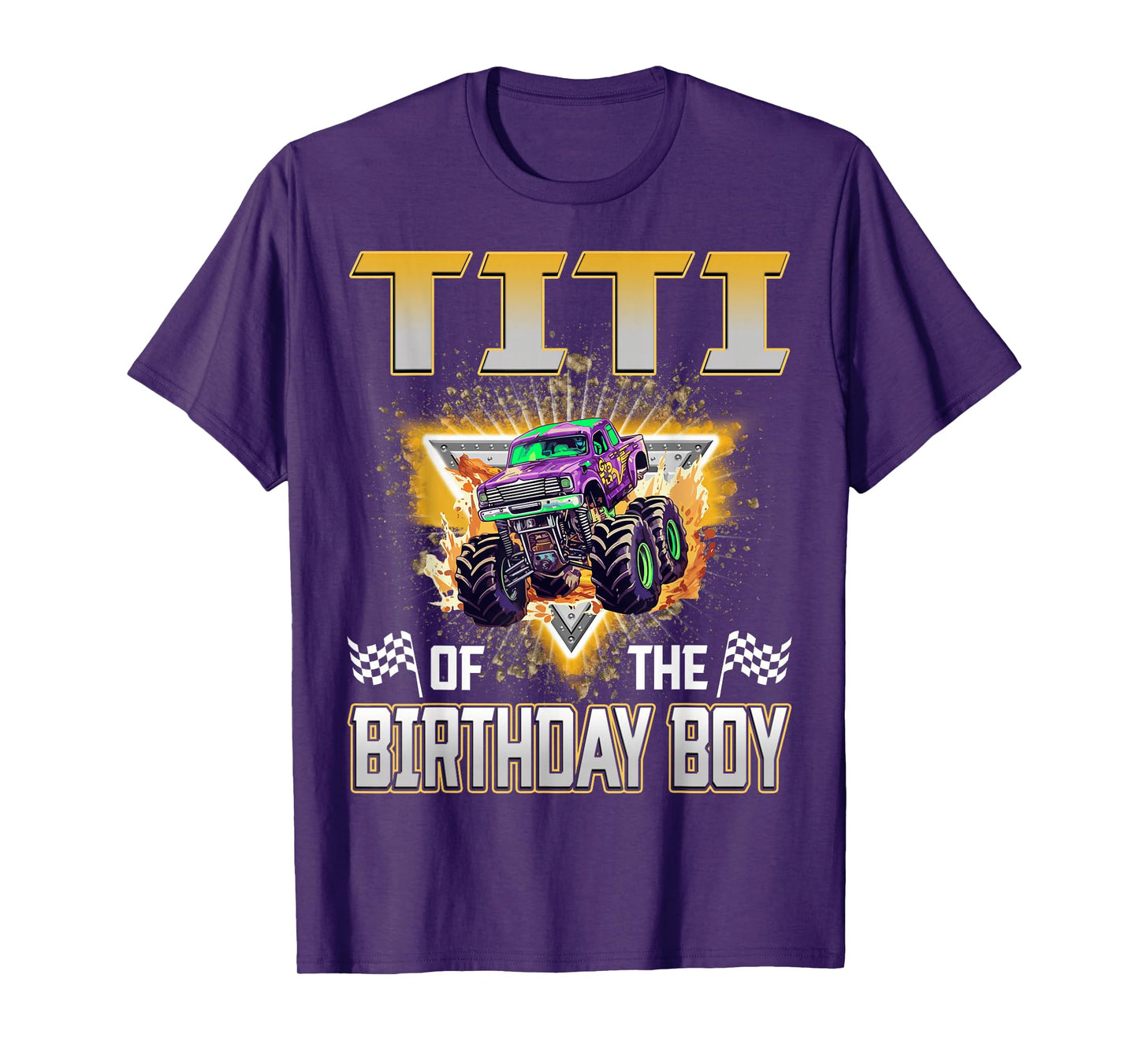 Titi of The Birthday Boy Monster Truck Birthday Family T-Shirt