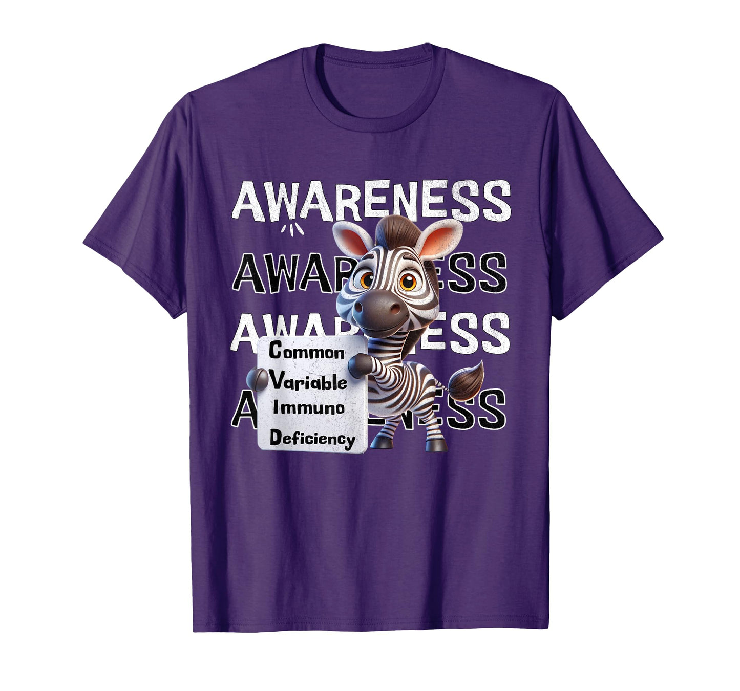 Common variable immunodeficiency CVID awareness zebra T-Shirt