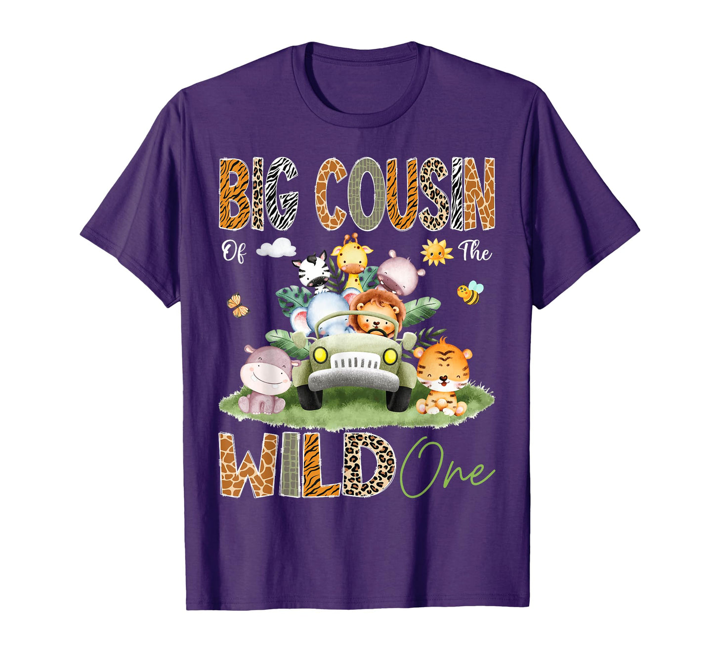 Big Cousin Of The Wild One 1St Birthday Truck Safari Jungle T-Shirt