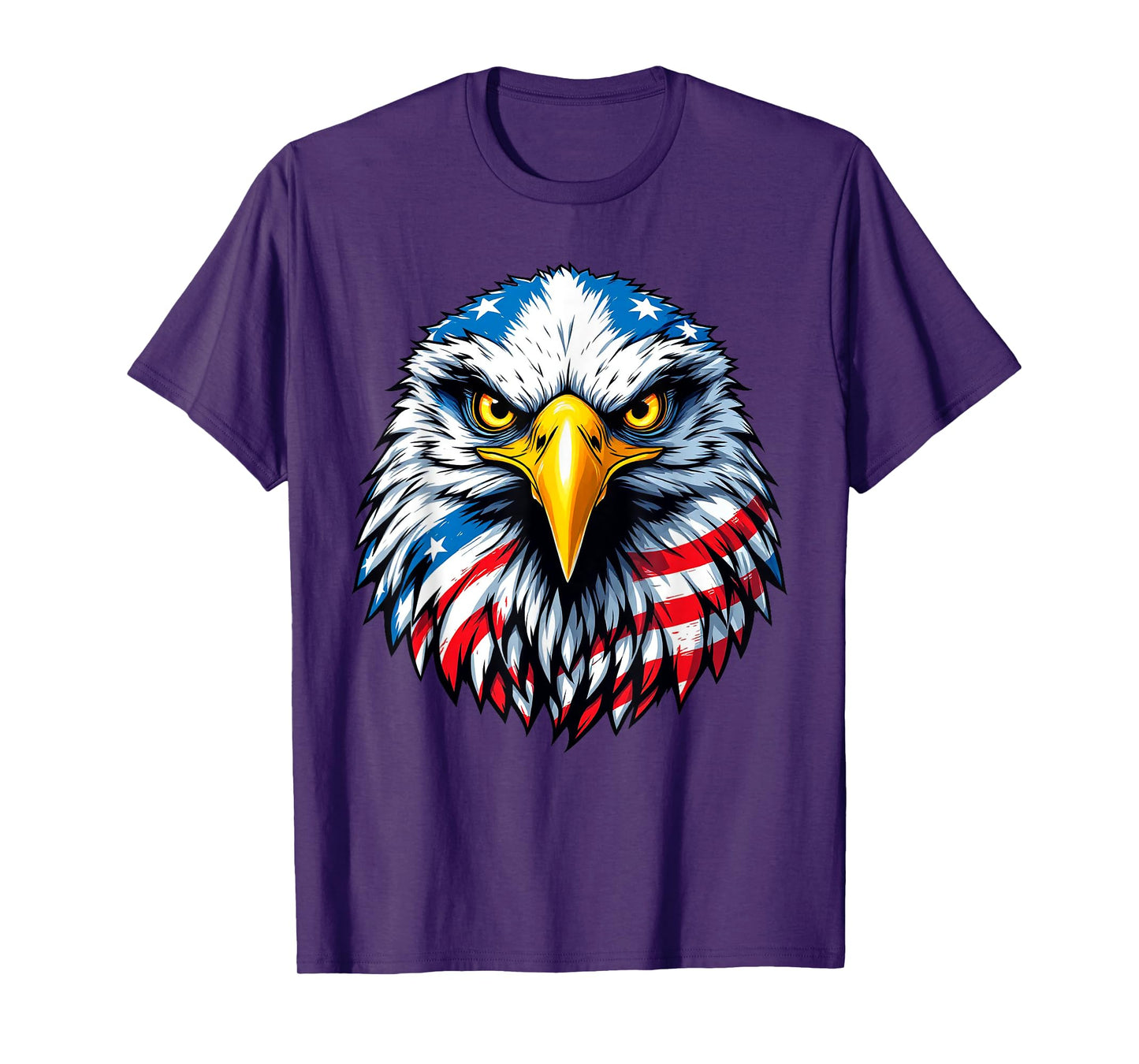 Eagle Head Patriotic USA American Flag 4th of July T-Shirt