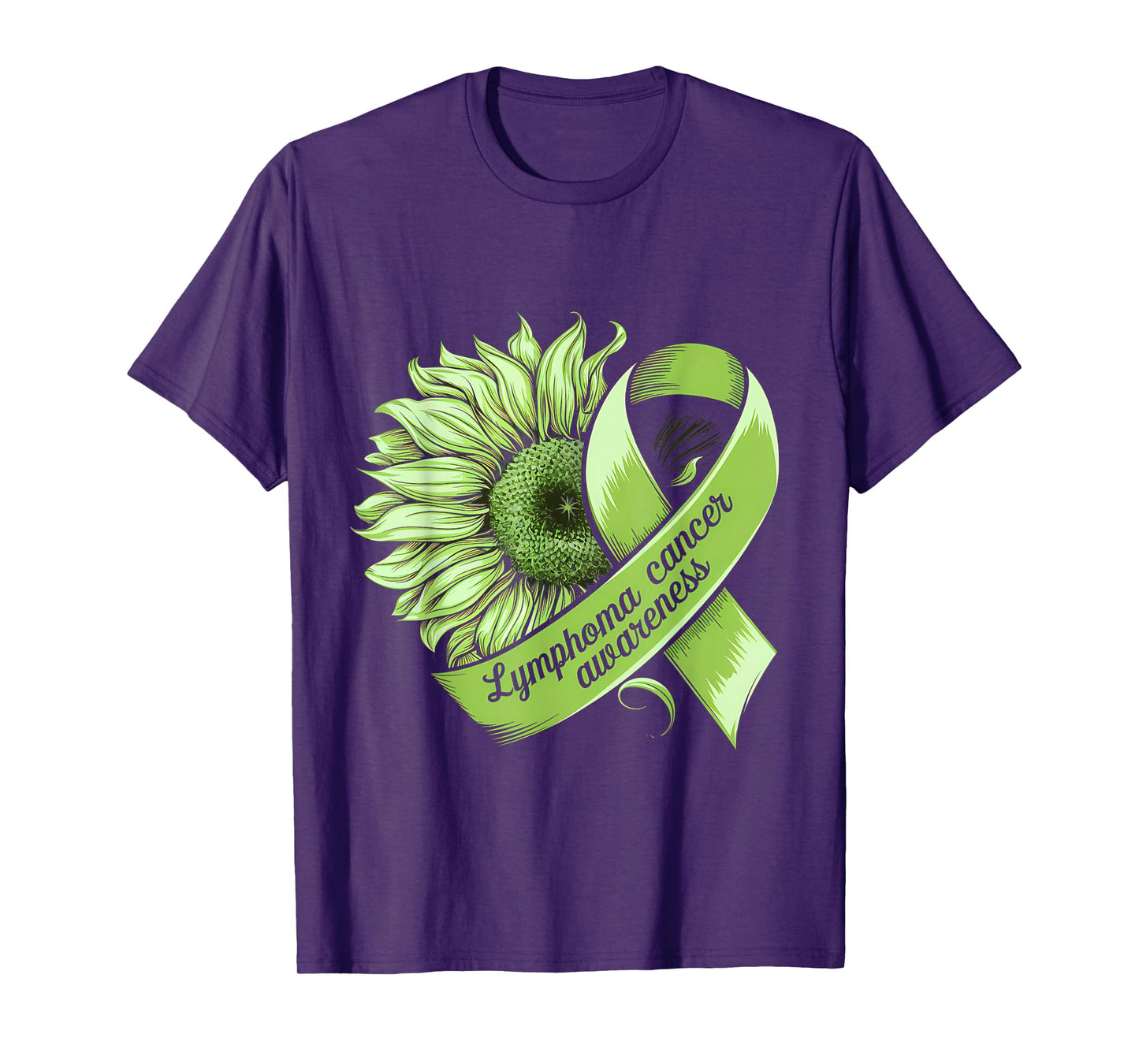 Lymphoma Cancer Awareness Month Sunflower Green Ribbon T-Shirt