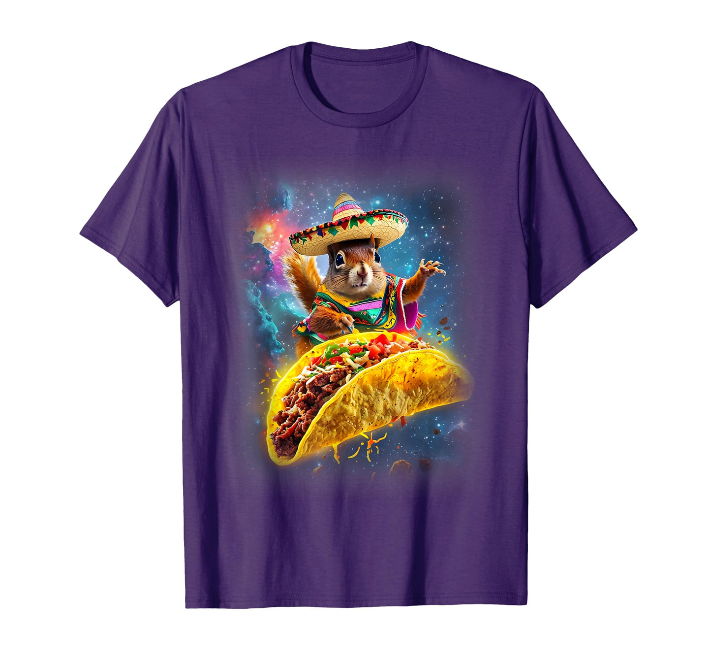 Crazy Space Taco Squirrel Cinco De Mayo Squirrel Sombrero T-Shirt