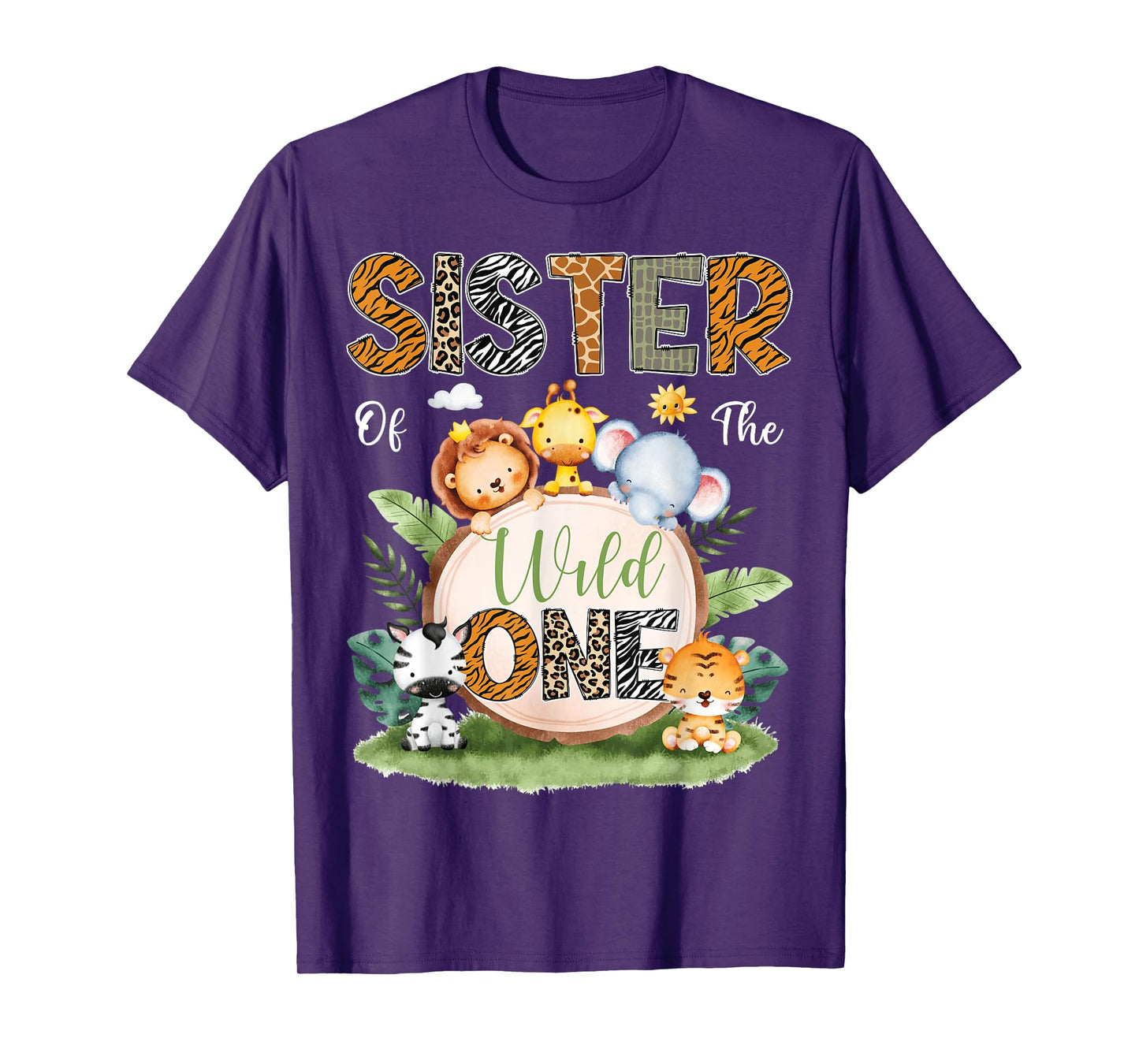 Sister Of The Wild One 1St Birthday Kids Safari Jungle T-Shirt