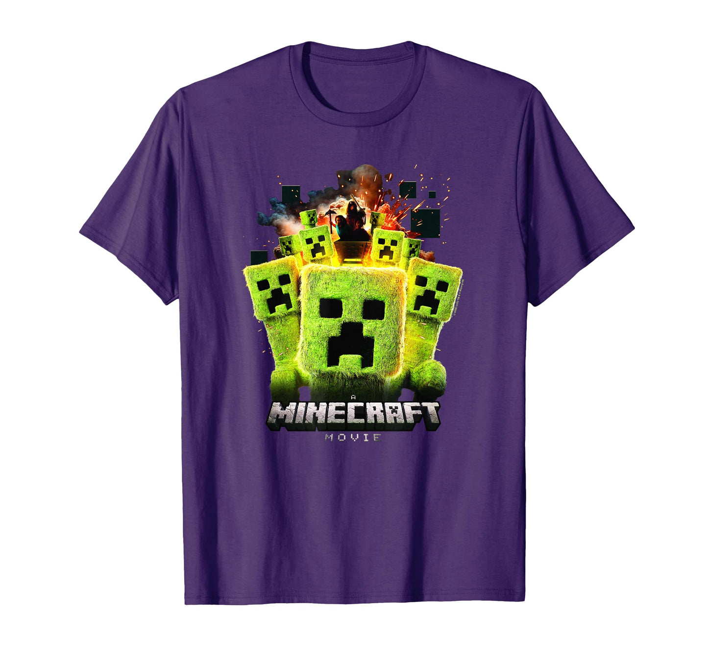 A Minecraft Movie Group Of Creepers Surrounding The Gang T-Shirt