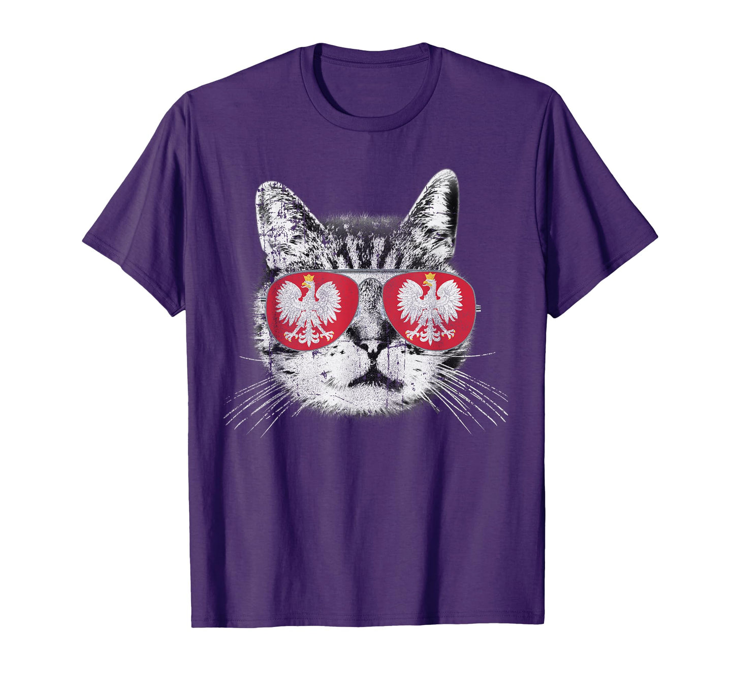 Polish Poland - Flag Cat Vintage Men Women Graphic Cool T-Shirt