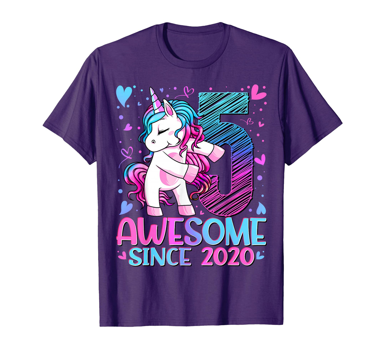 5 Year Old Unicorn Gifts For Girls 5th Birthday Girl Party T-Shirt