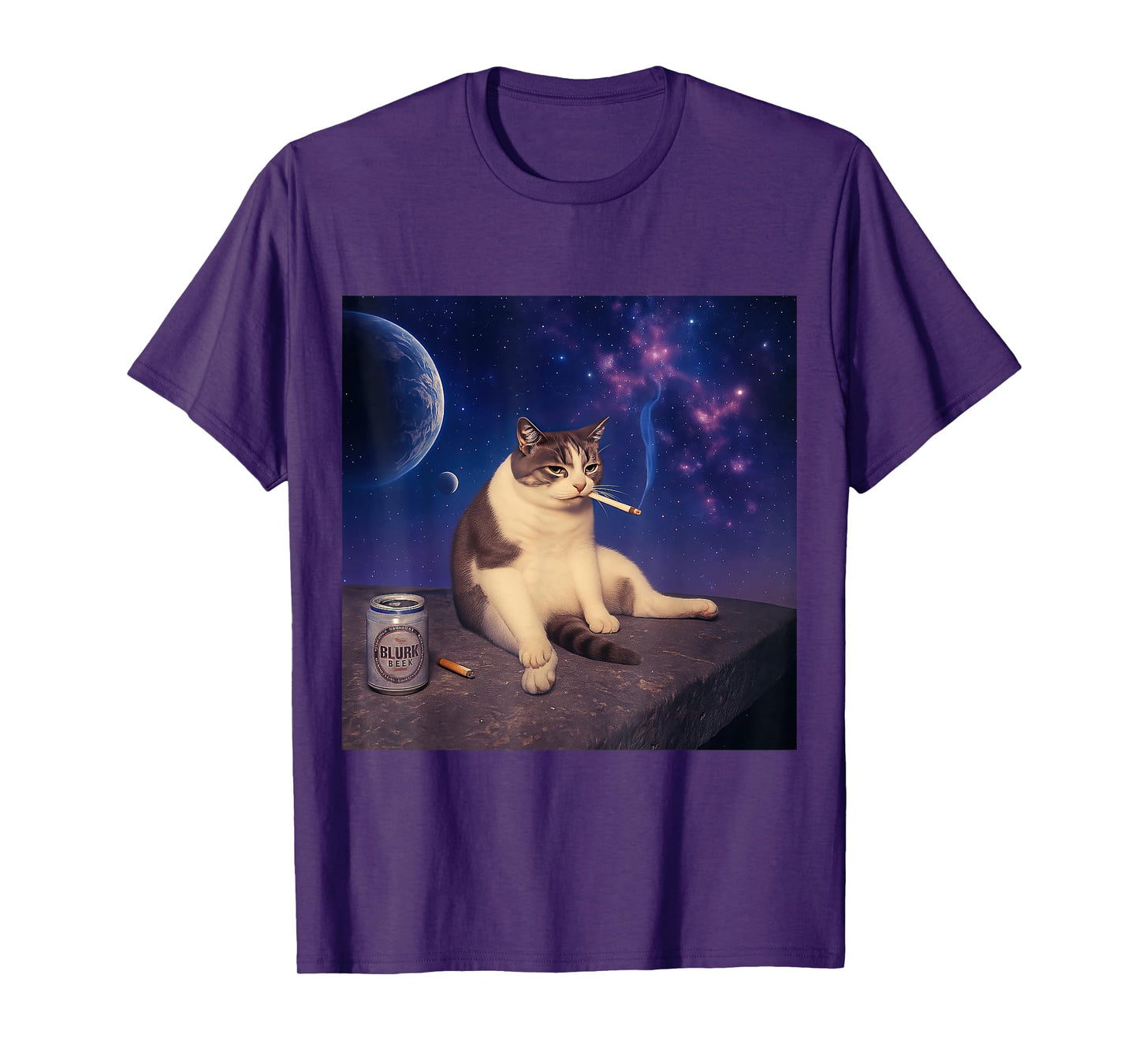 Cigarette Kitten Funny Smoking Cat Meme Stupid Brainrot T-Shirt