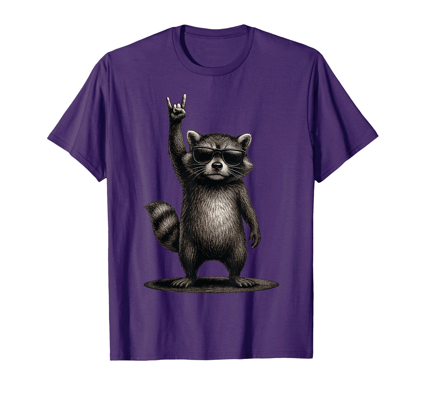 Retro Raccoon Rock Music Funny Gifts Men Women Boy Girl Kids T-Shirt