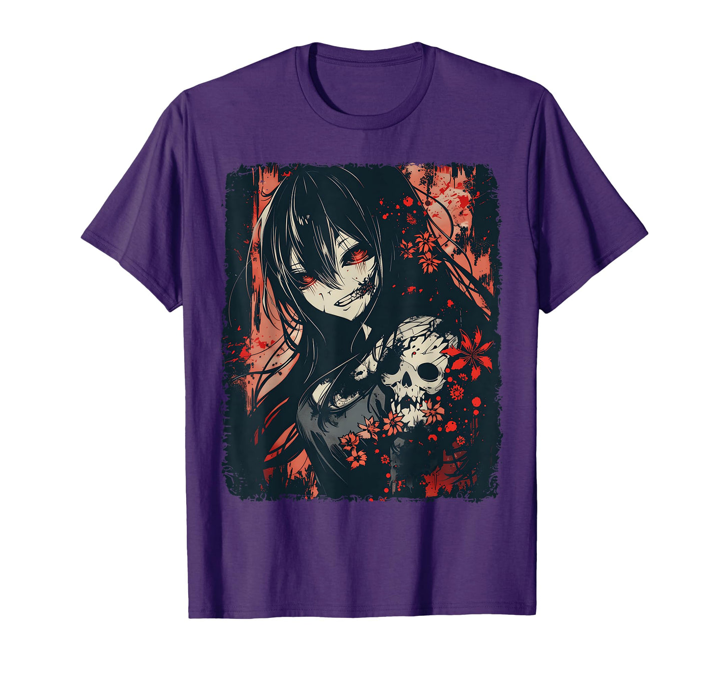 Anime Horror Girl Aesthetic Japanese Creepy Kawaii Goth T-Shirt