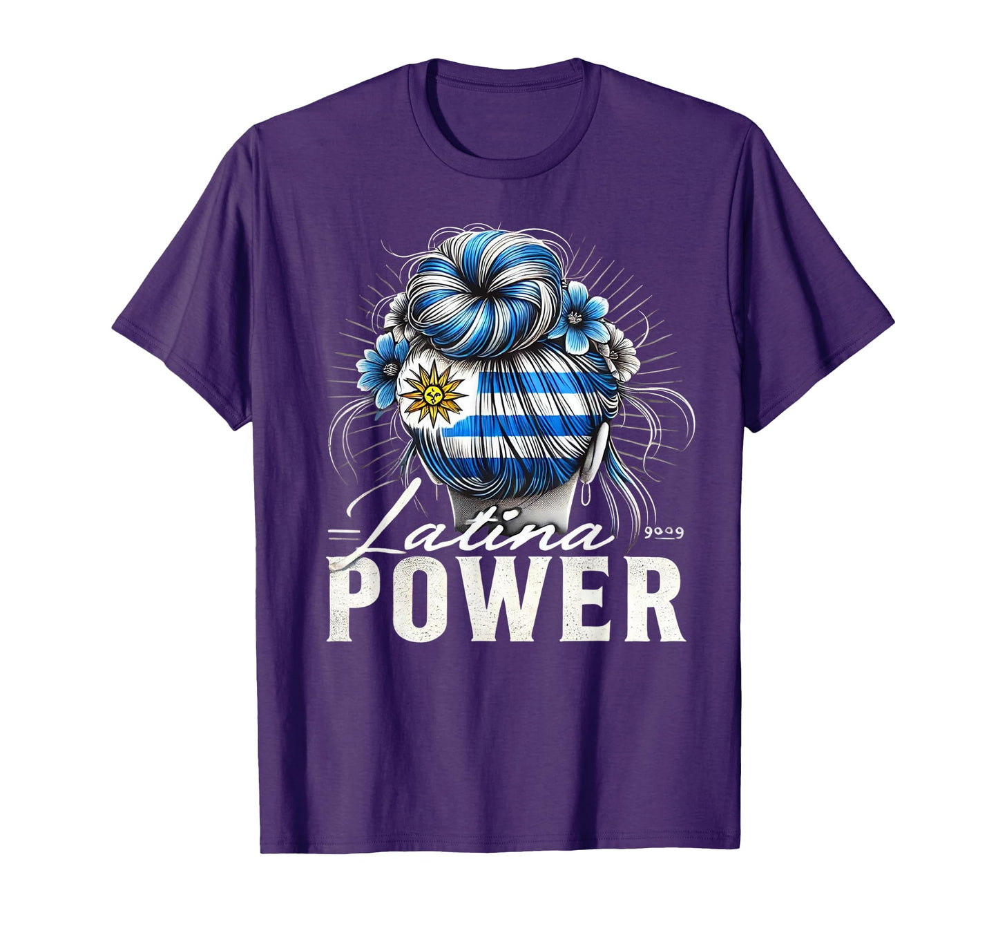 Hispanic Heritage Month Latina Power Uruguay Flag Women T-Shirt