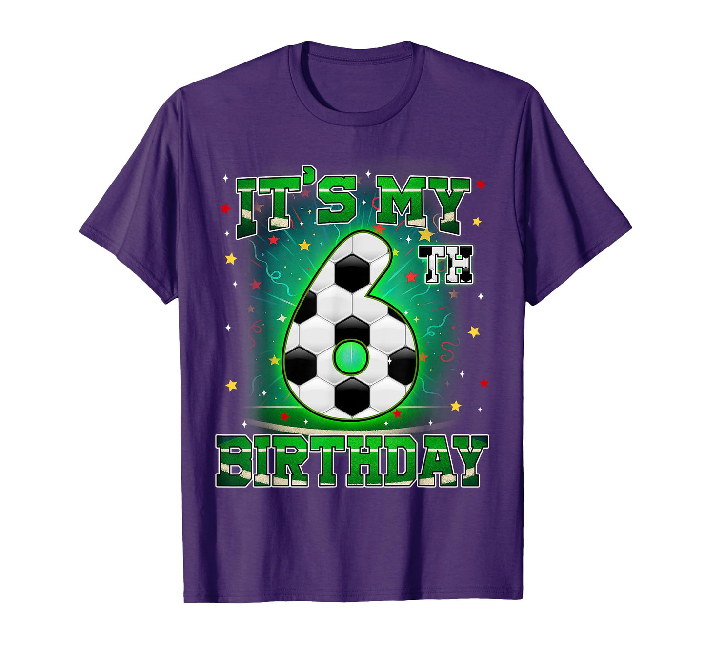 Its My 6th Birthday Boys Soccer 6 Years Old Party Matching T-Shirt