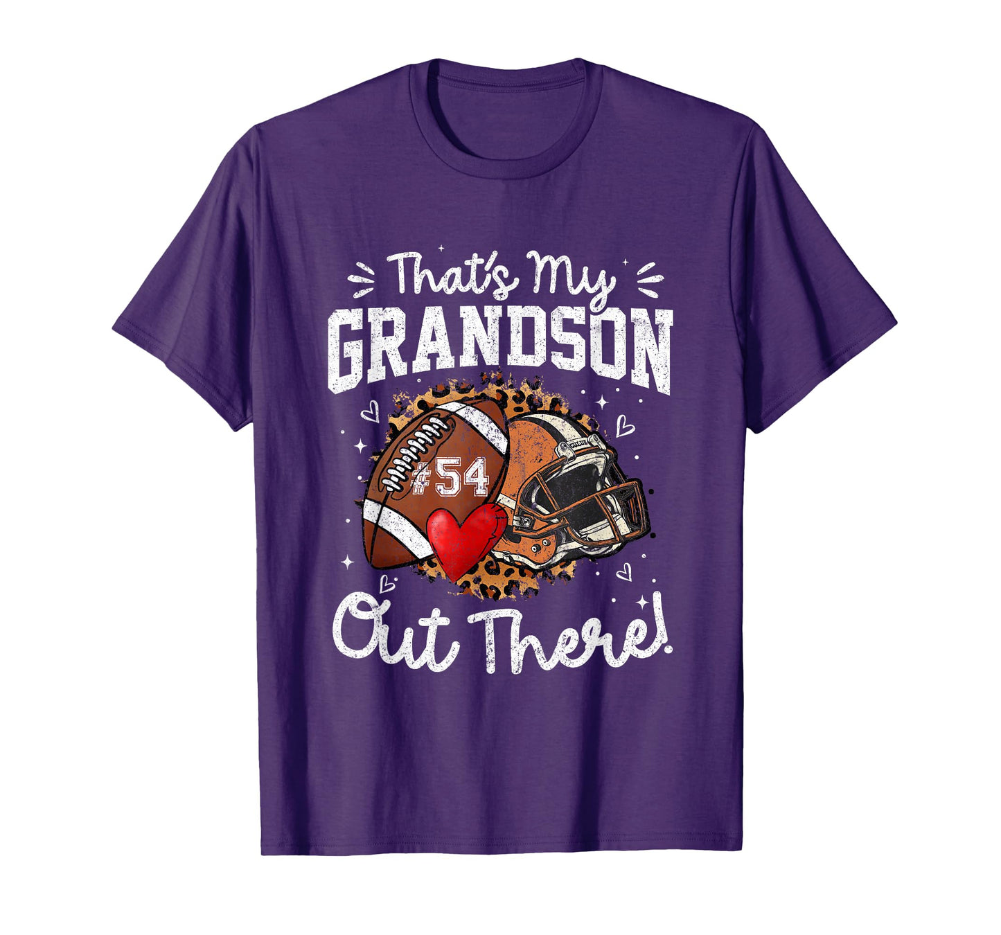 Night Number 54 Football Jersey That's My Grandson Out There T-Shirt