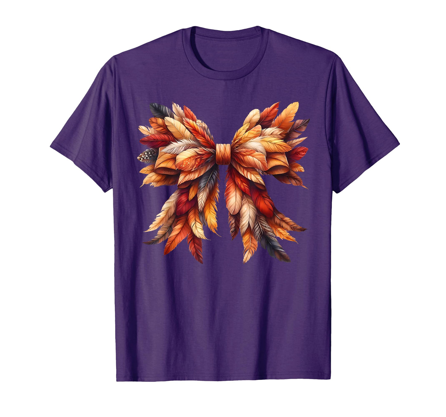 Coquette Bow Autumn Fall Y'all Leaves Thanksgiving Men Women T-Shirt