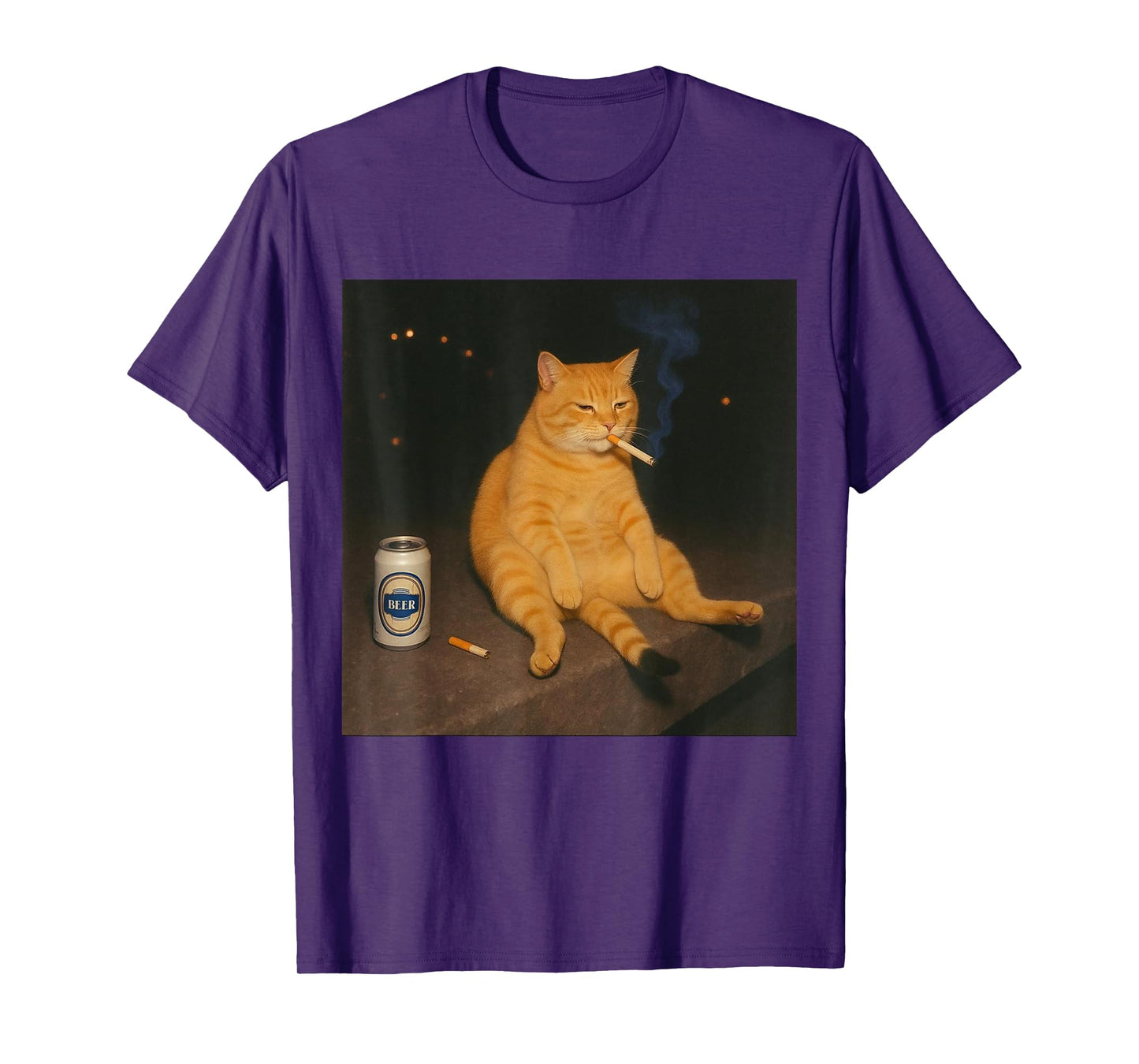 Cigarette Kitten Funny Smoking Cat Meme Stupid Brainrot T-Shirt