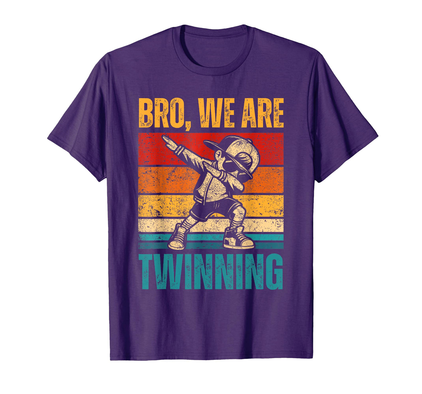Bro We're Twinning Boys Twin Day Spirit Week Funny Kids 70s T-Shirt