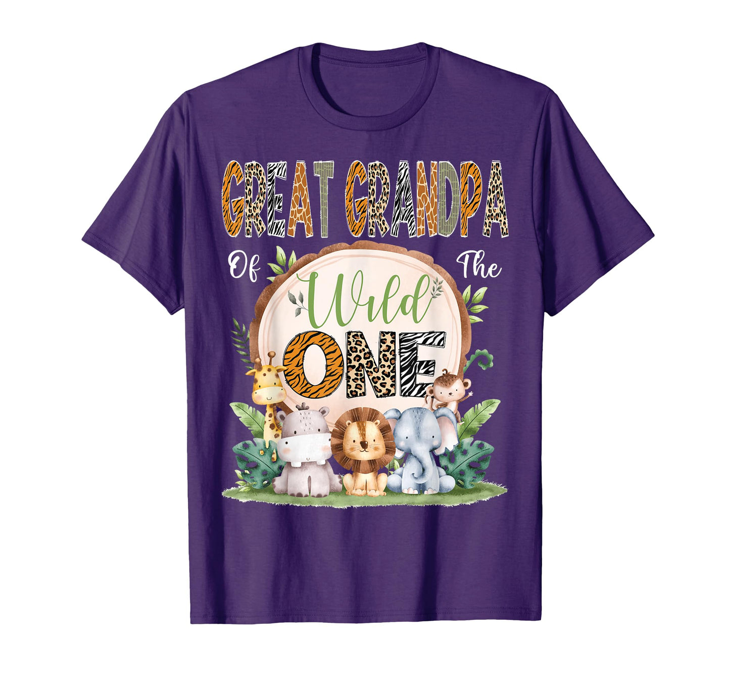 Great Grandpa Of The Wild One 1St Birthday Safari Woodland T-Shirt