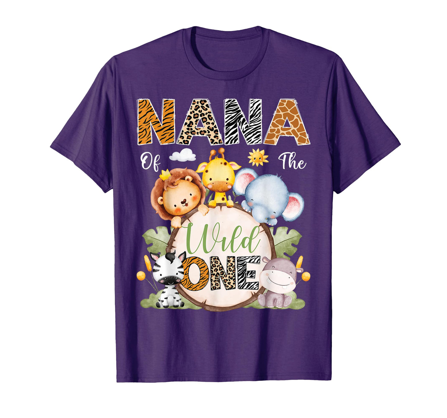 Nana Of The Wild One 1St Birthday Boy Safari Jungle T-Shirt