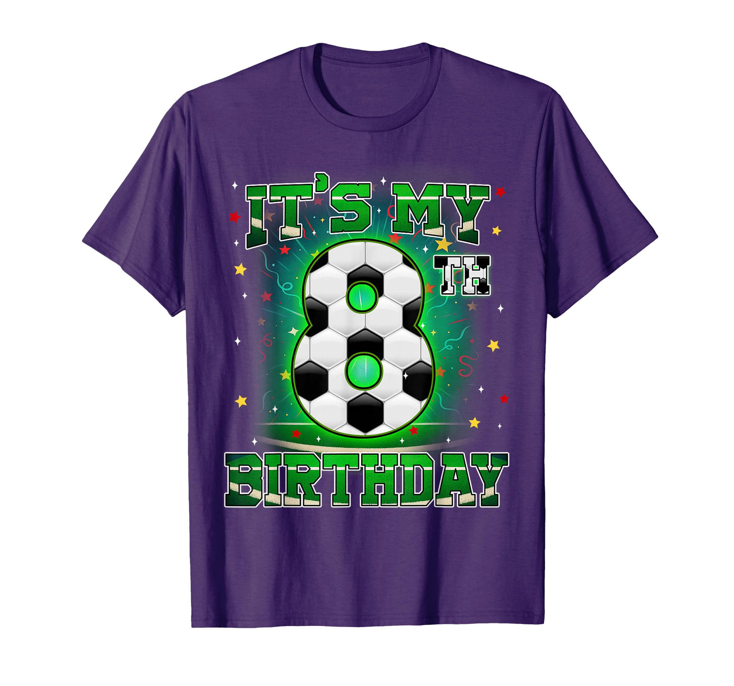 Its My 8th Birthday Boys Soccer 8 Years Old Party Matching T-Shirt