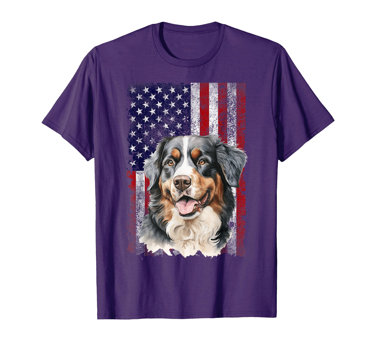 Bernese Mountain Dog 4th of July American Flag Patriotic T-Shirt