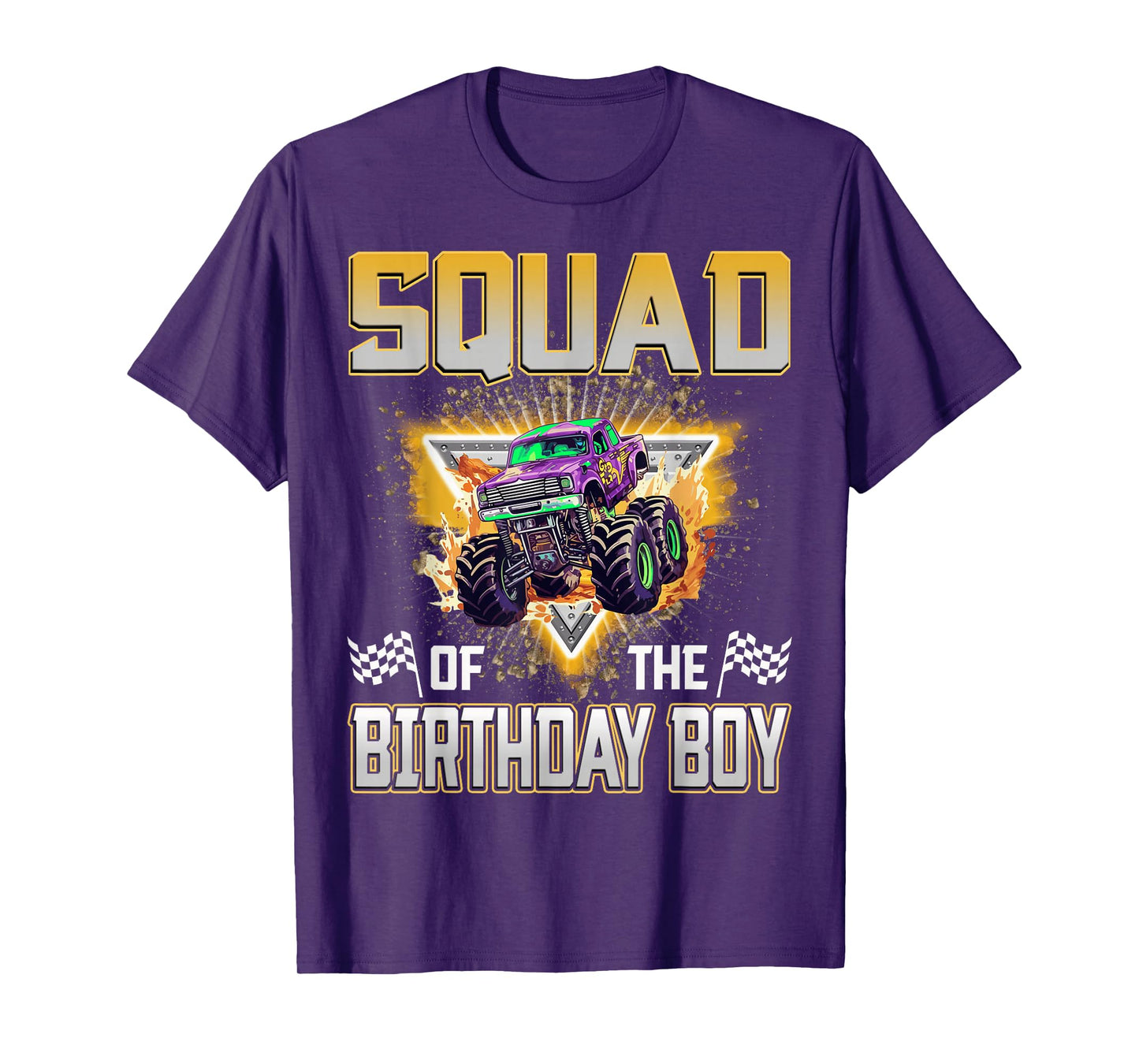Squad of The Birthday Boy Monster Truck Birthday Family T-Shirt