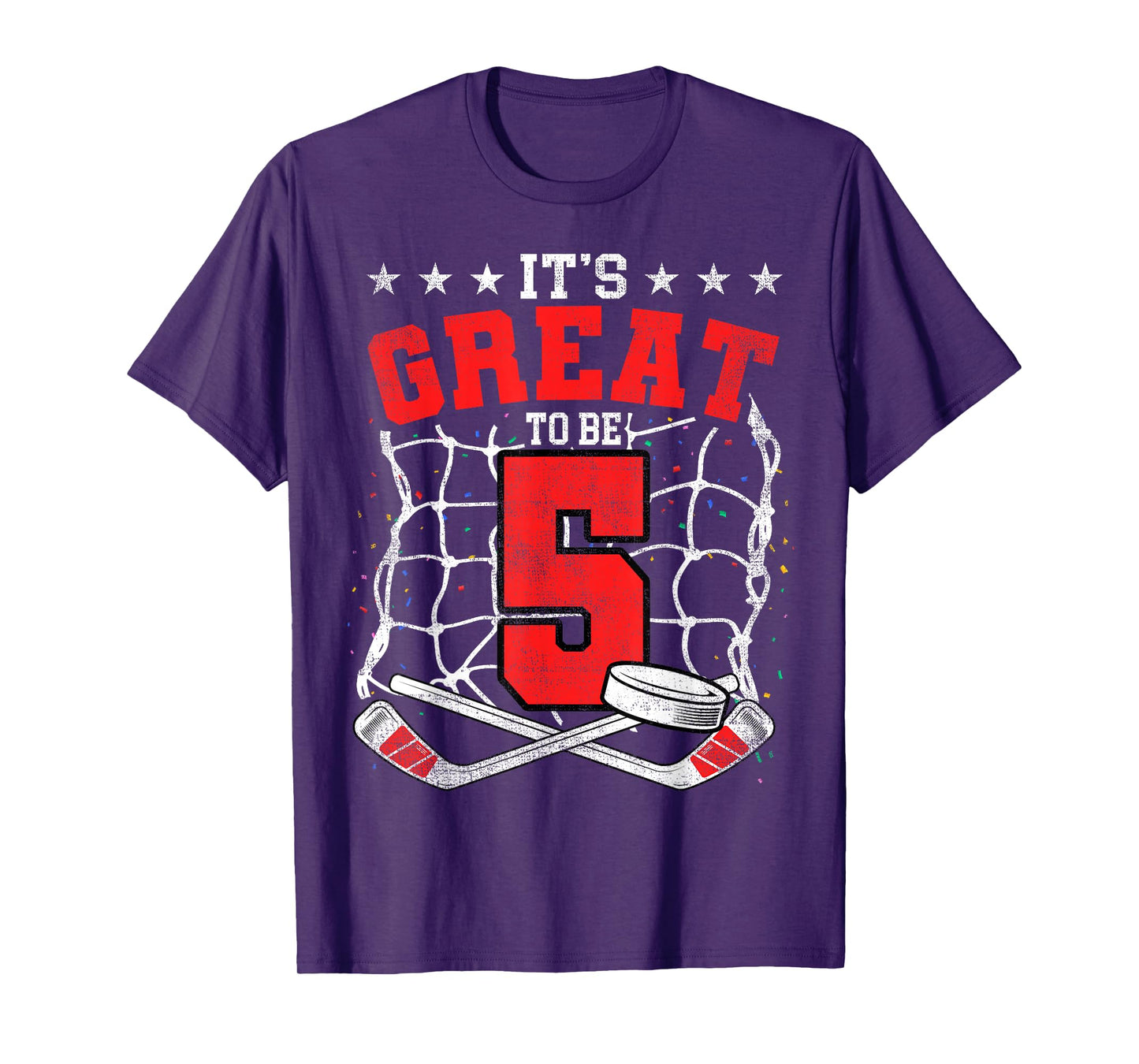 5th Birthday Hockey Lovers It's Great To Be 5 Years Old T-Shirt