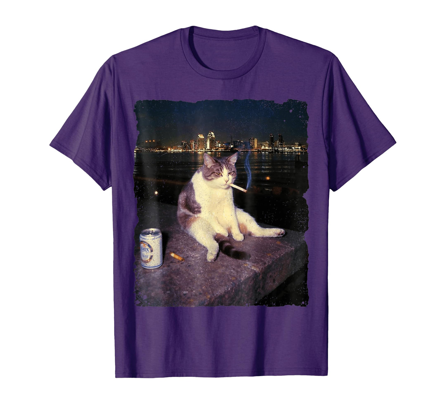 Cigarette Kitten Funny Smoking Cat Meme Stupid Brainrot T-Shirt