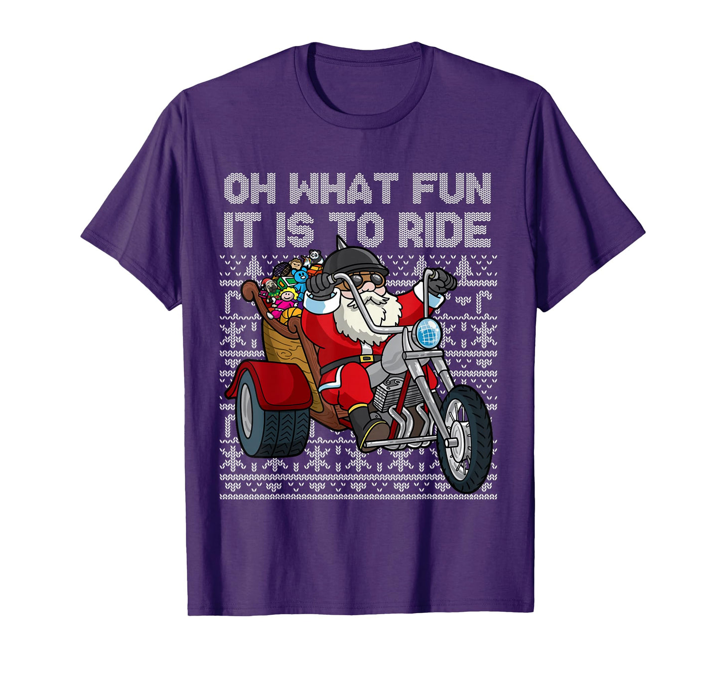Christmas Biker Santa Motorcycle Oh What Fun It Is To Ride T-Shirt