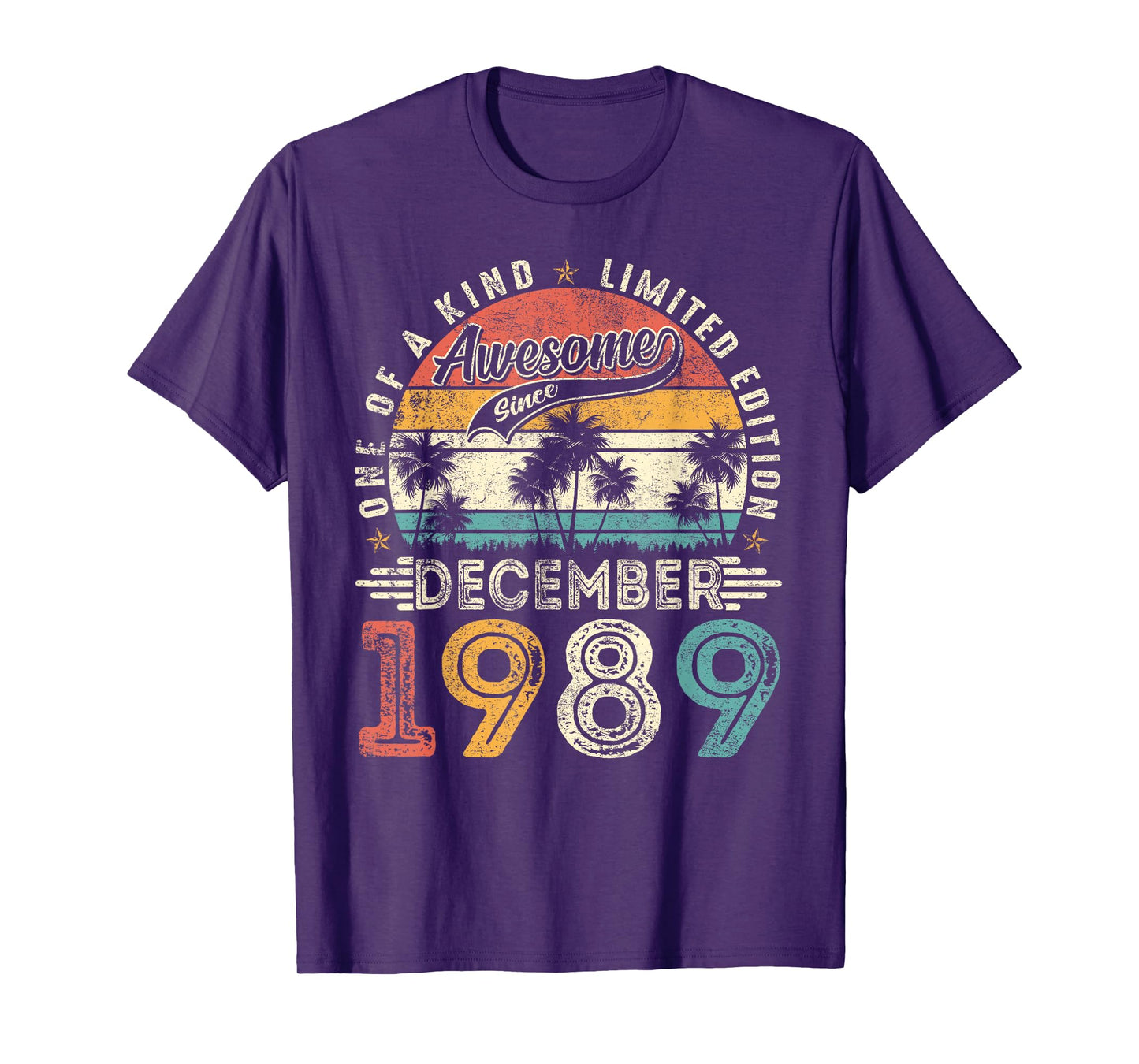36 Years Old Vintage December 1989 Retro 36th Birthday Men T-Shirt