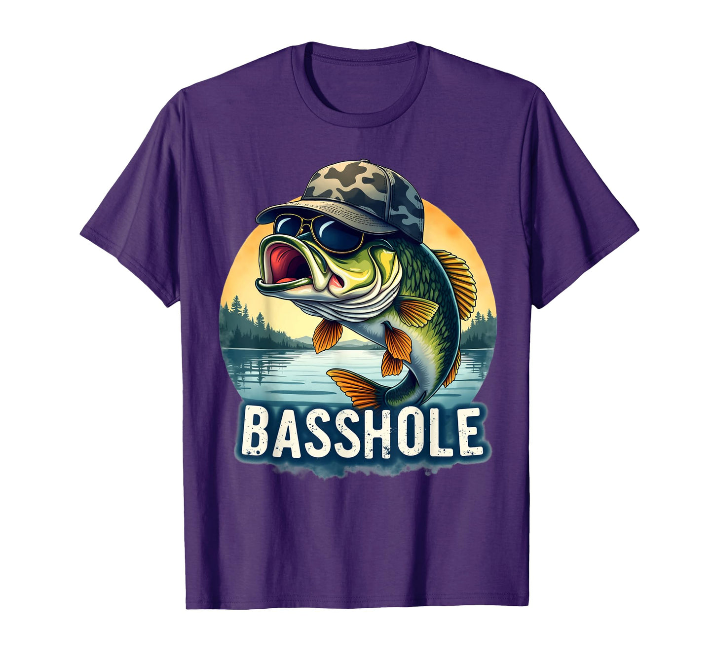 Basshole Funny Bass Fishing Dad T-Shirt