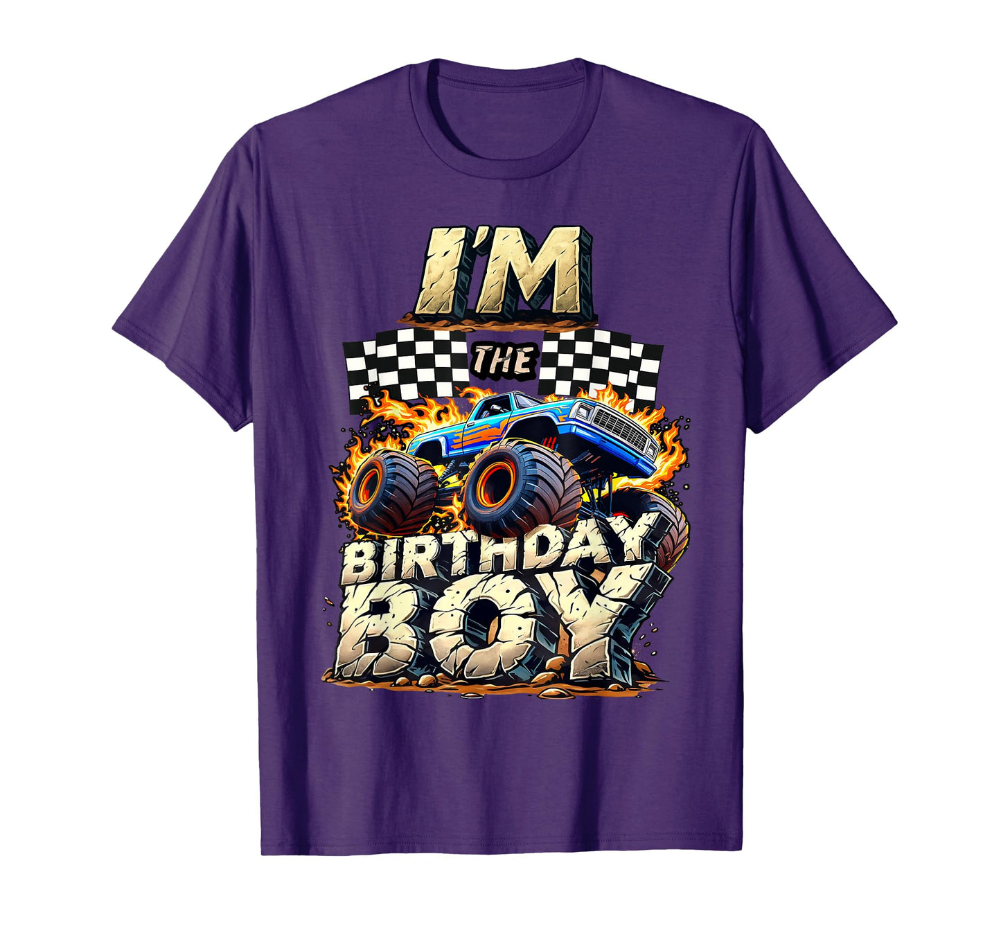 I'm The Birthday Boy Monter Truck Family Matching Party T-Shirt