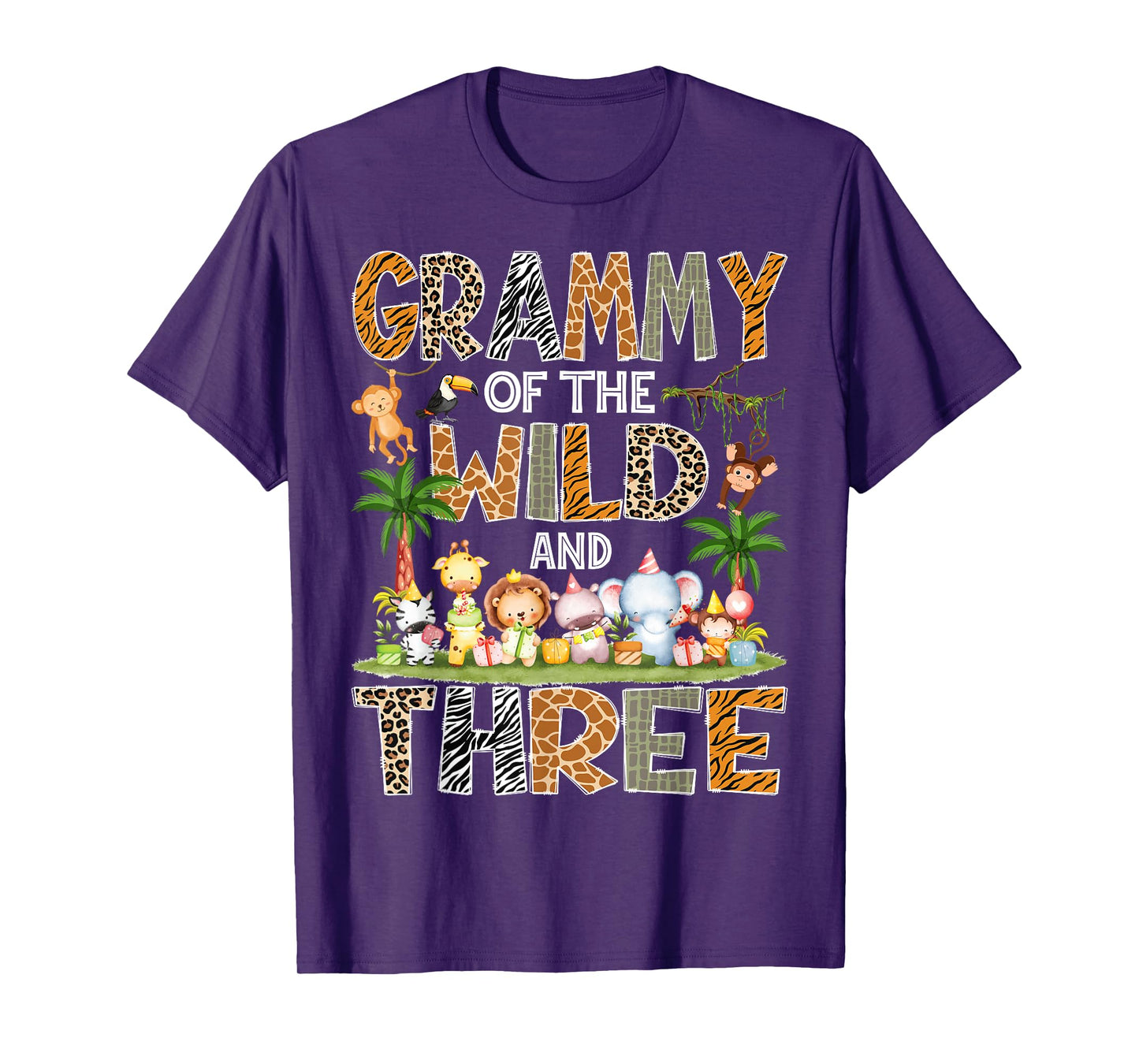 Grammy Of The Wild & Three 3Rd Birthday Safari Jungle T-Shirt