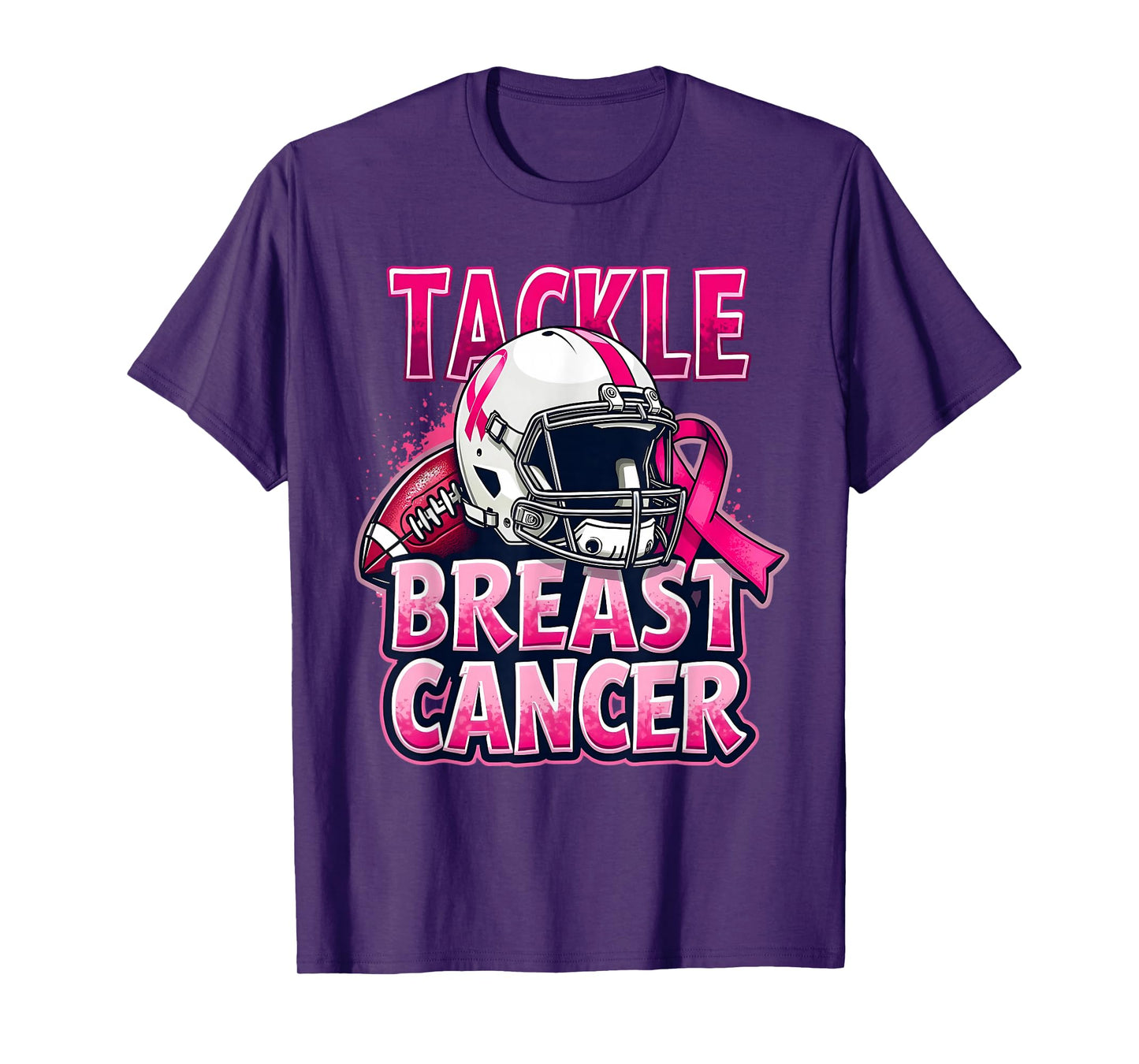 Pink Out Tackle American Football Breast Cancer Awareness T-Shirt