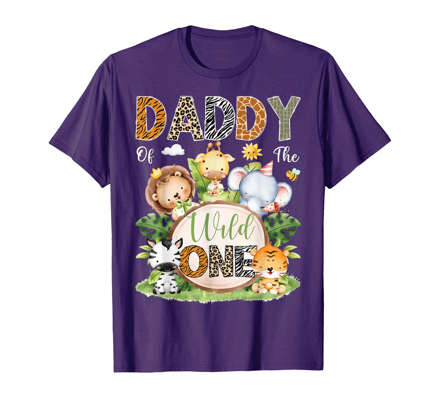 Daddy Of The Wild One 1St Birthday Kids Safari Jungle T-Shirt