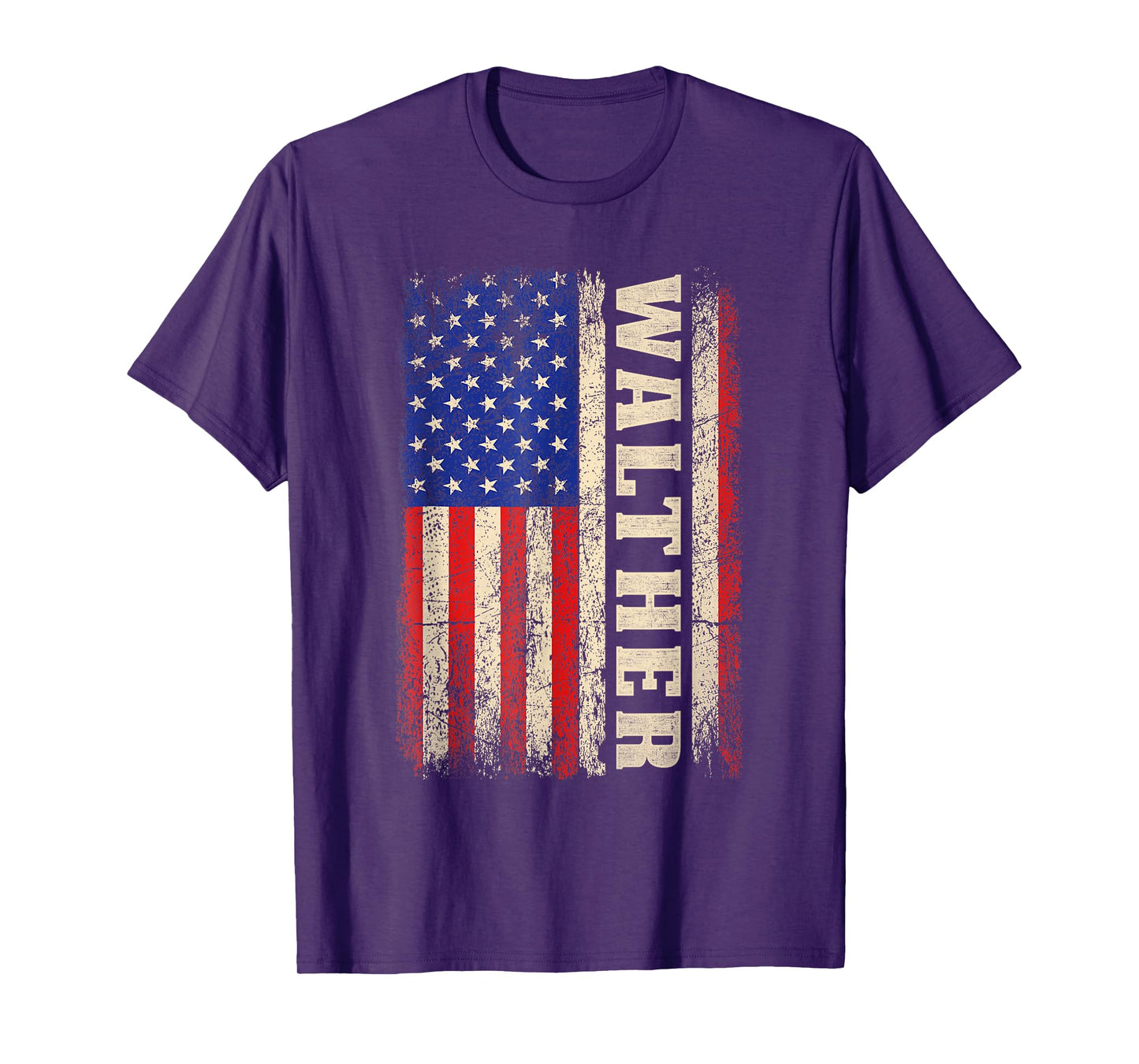 WALTHER Last Name Shirt WALTHER Name American Flag T-Shirt