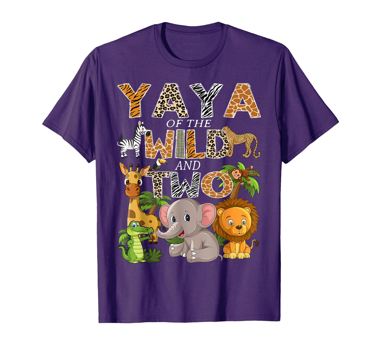 Yaya Of The Wild and Two Zoo Safari Jungle Birthday Boy T-Shirt