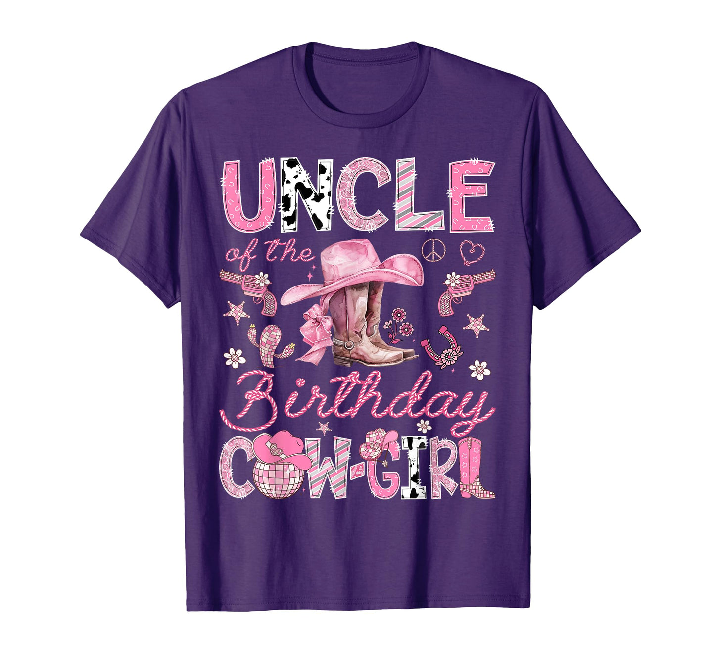 Uncle Of The Birthday CowGirl Coquette Rodeo Uncle T-Shirt