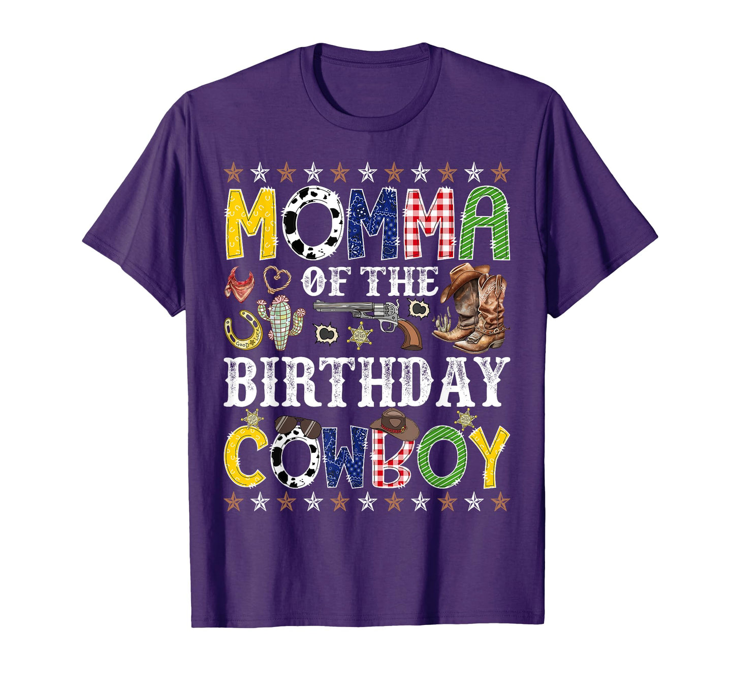 Momma Of The Birthday Cowboy Western Rodeo Momma T-Shirt