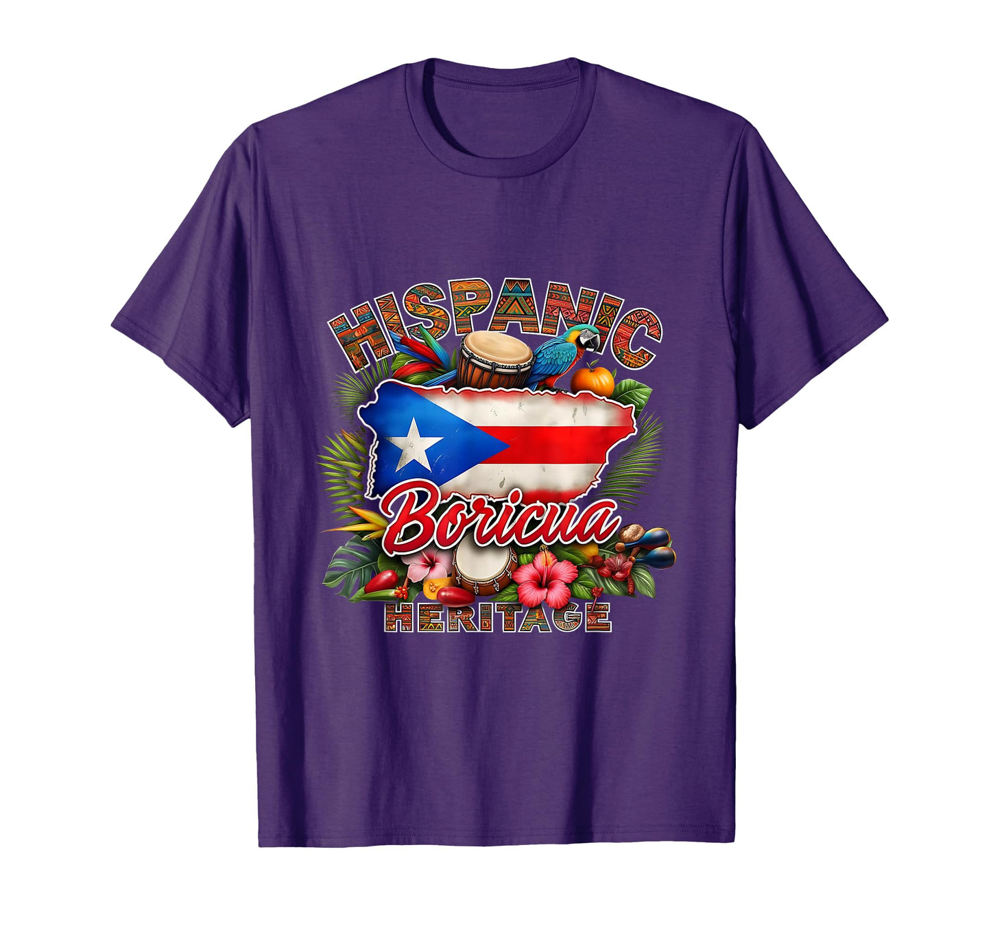 Boricua Heritage Hispanic Puerto Rico Flag Month Tree Roots T-Shirt